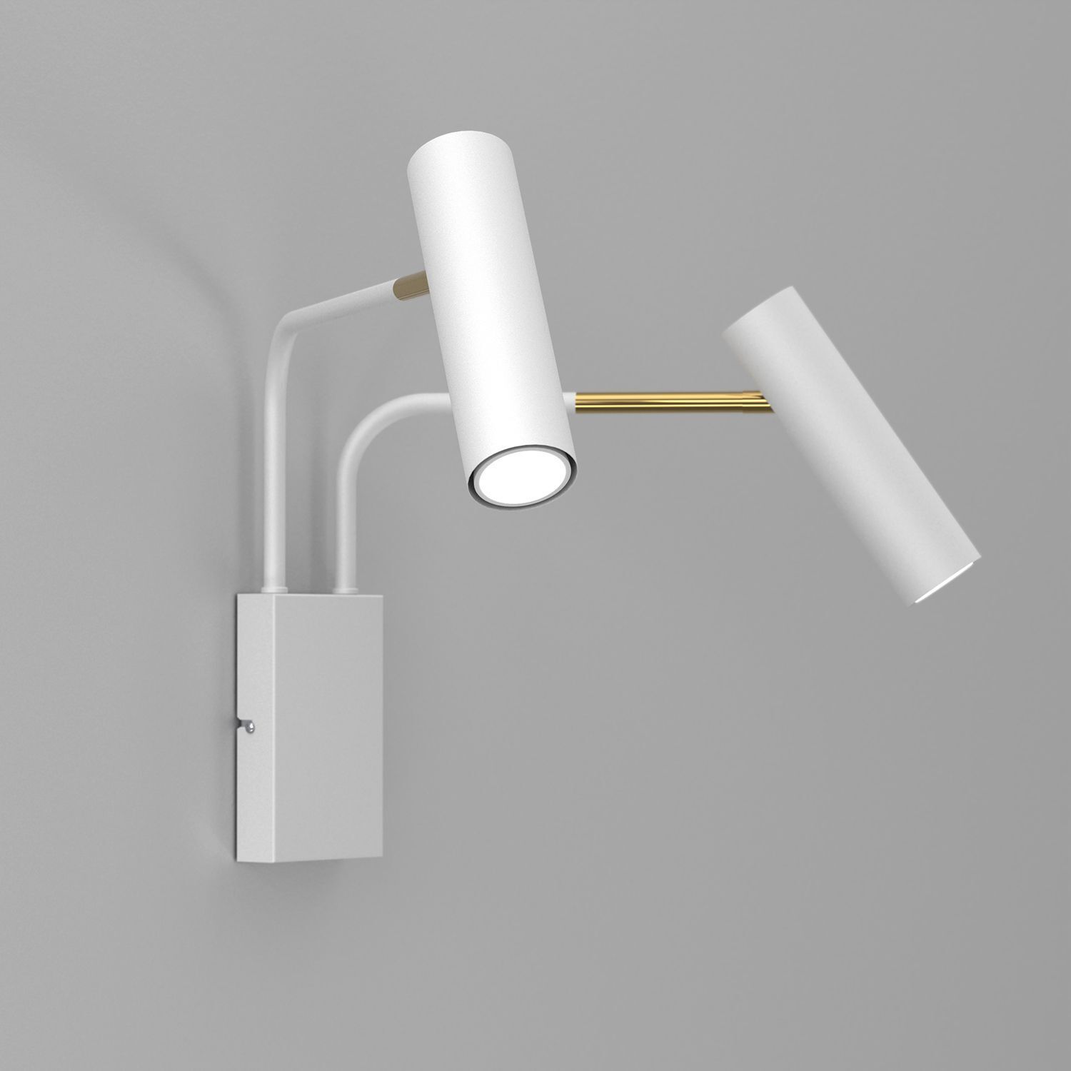 Wandspot Weiß Weiß Grau Gold GU10 B:60 cm flexibel