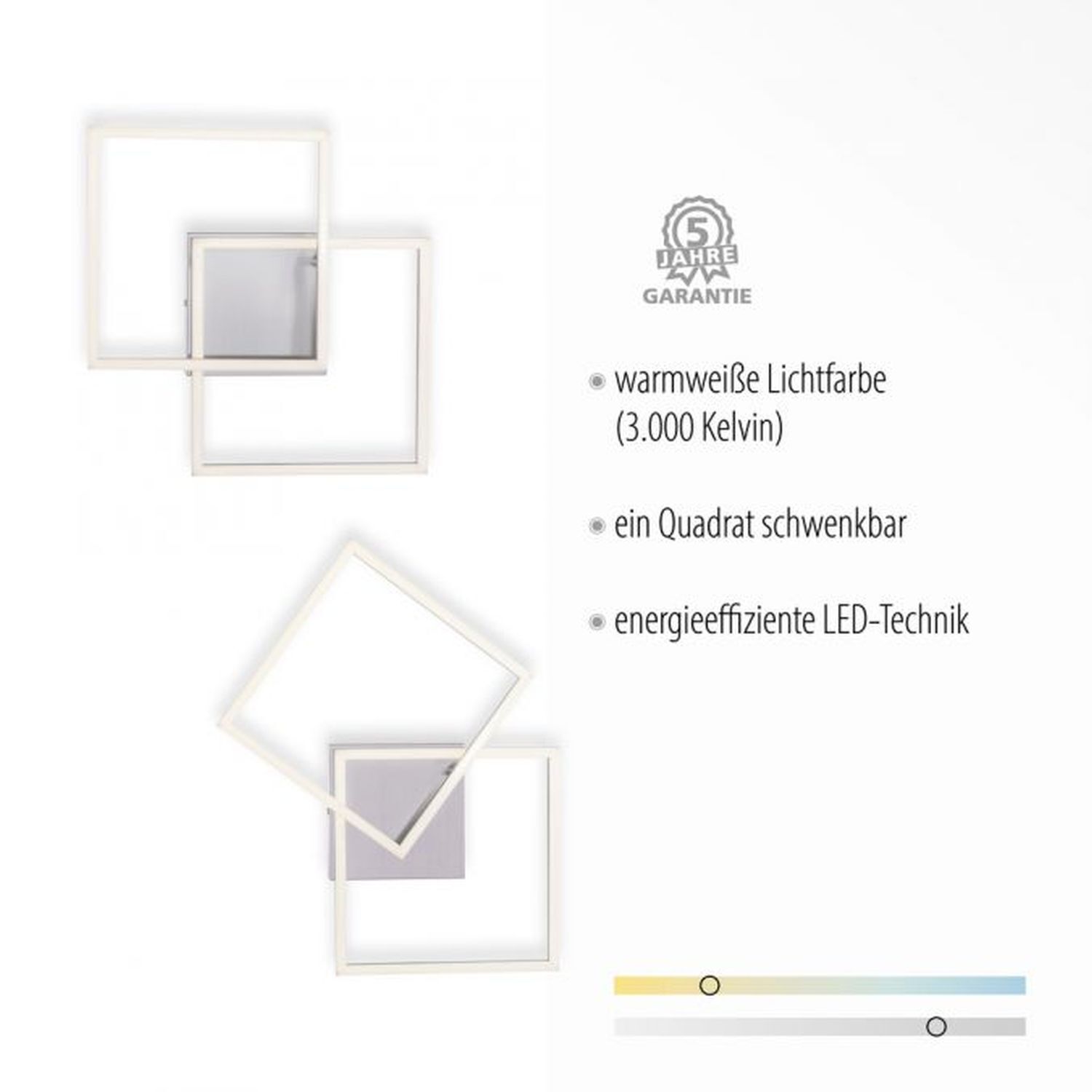 Flexible LED Deckenleuchte in Stahl 3000 K B:35,9 cm Briefumschlag, Post