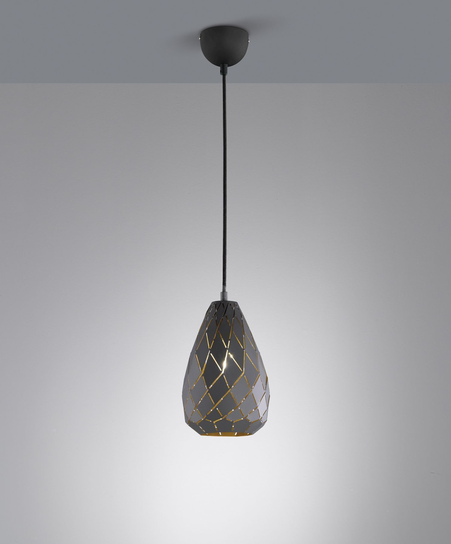Geometrische Pendelleuchte Metall Anthrazit E27 Ø15 cm Lampe, Deckenleuchte