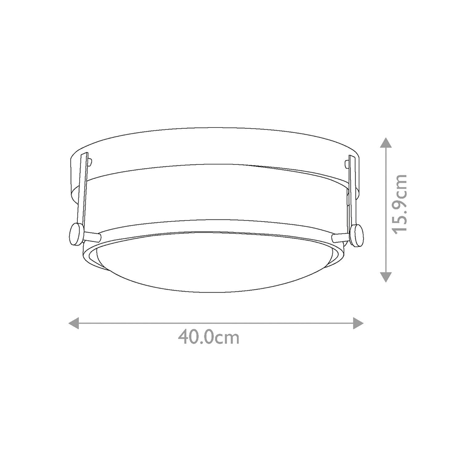Deckenleuchte rund D: 40 cm Chrom aus Metall Glas 3x E27