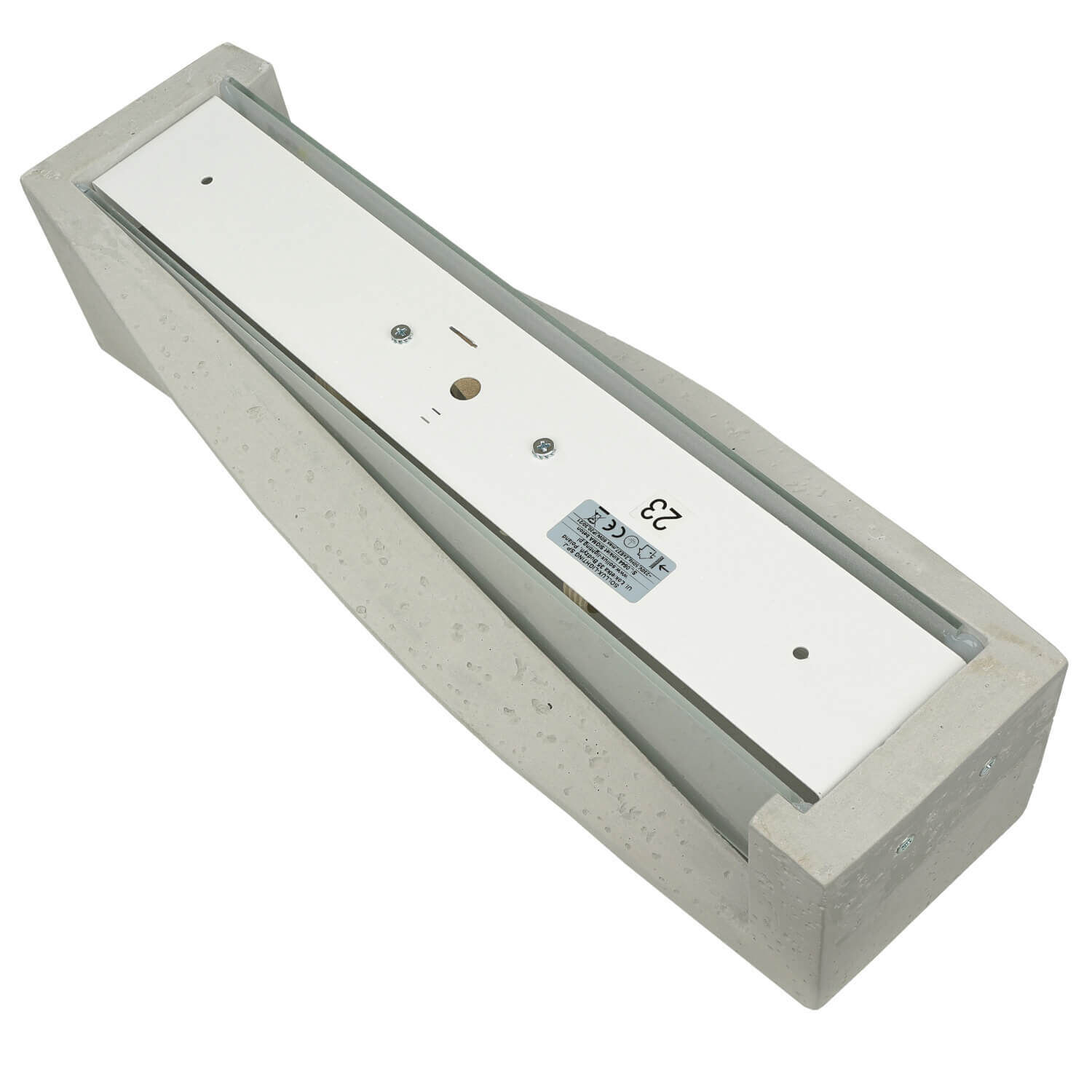 Beton Wandlampe SHANEY länglich B:45cm 2x E27 Modern Keil, Klinge, Rasiermesser, Waffe, Aluminium