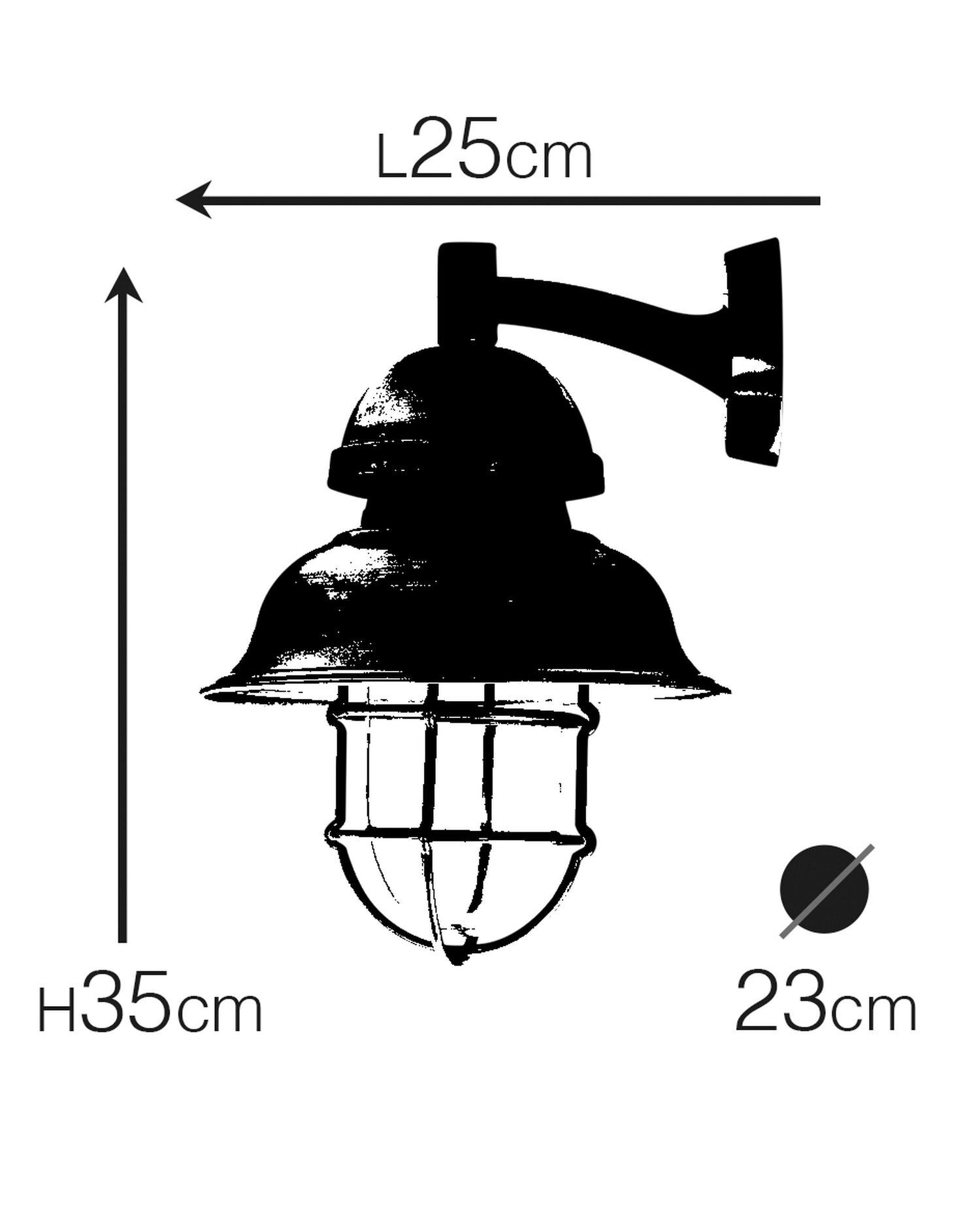 Außenleuchte Wand Messing Glas 35 cm hoch IP64 E27
