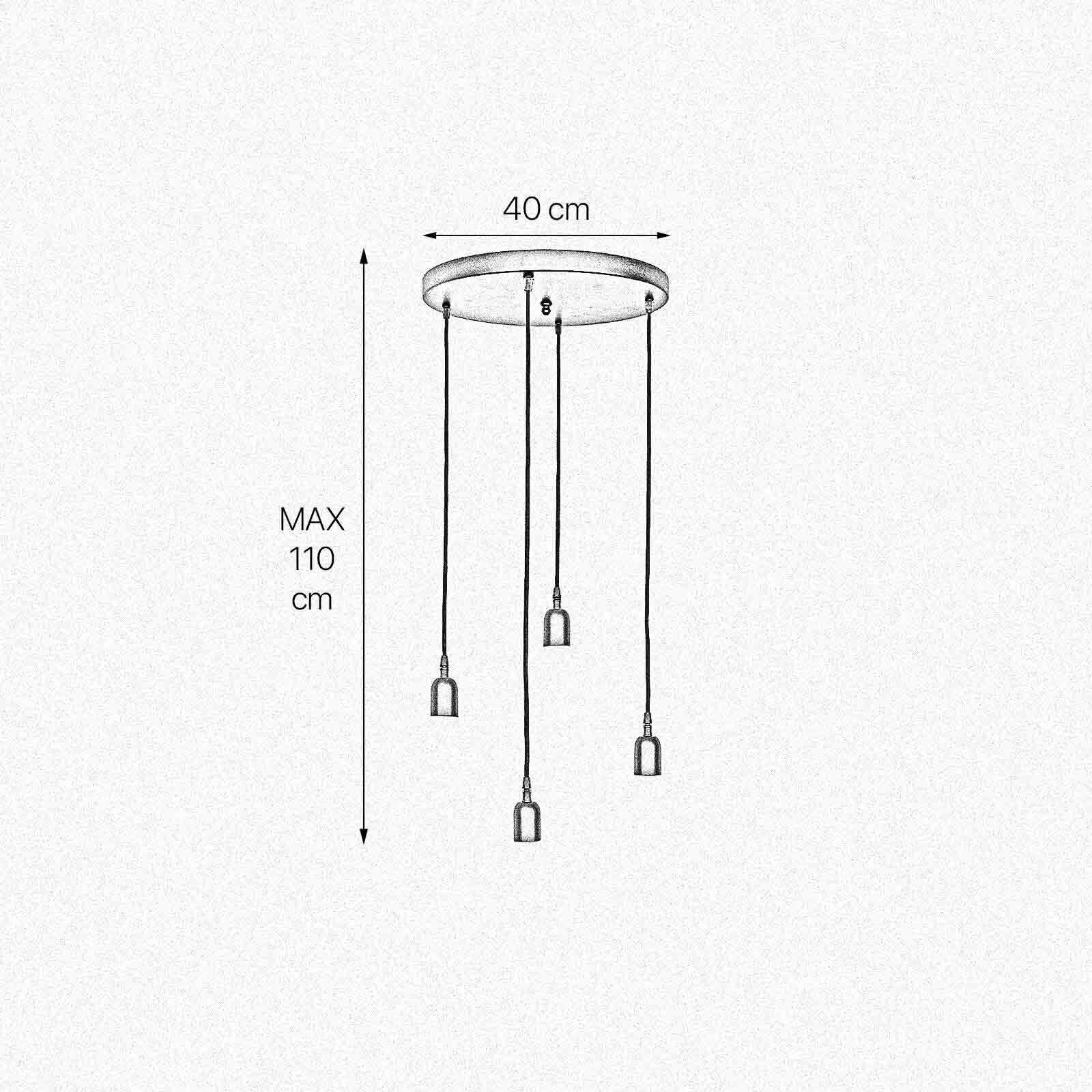 Pendelleuchte Schwarz Ø 40 cm Messing Eisen verstellbar E27 Pendelleuchte Schwarz Ø 40 cm Messing Eisen verstellbar E27