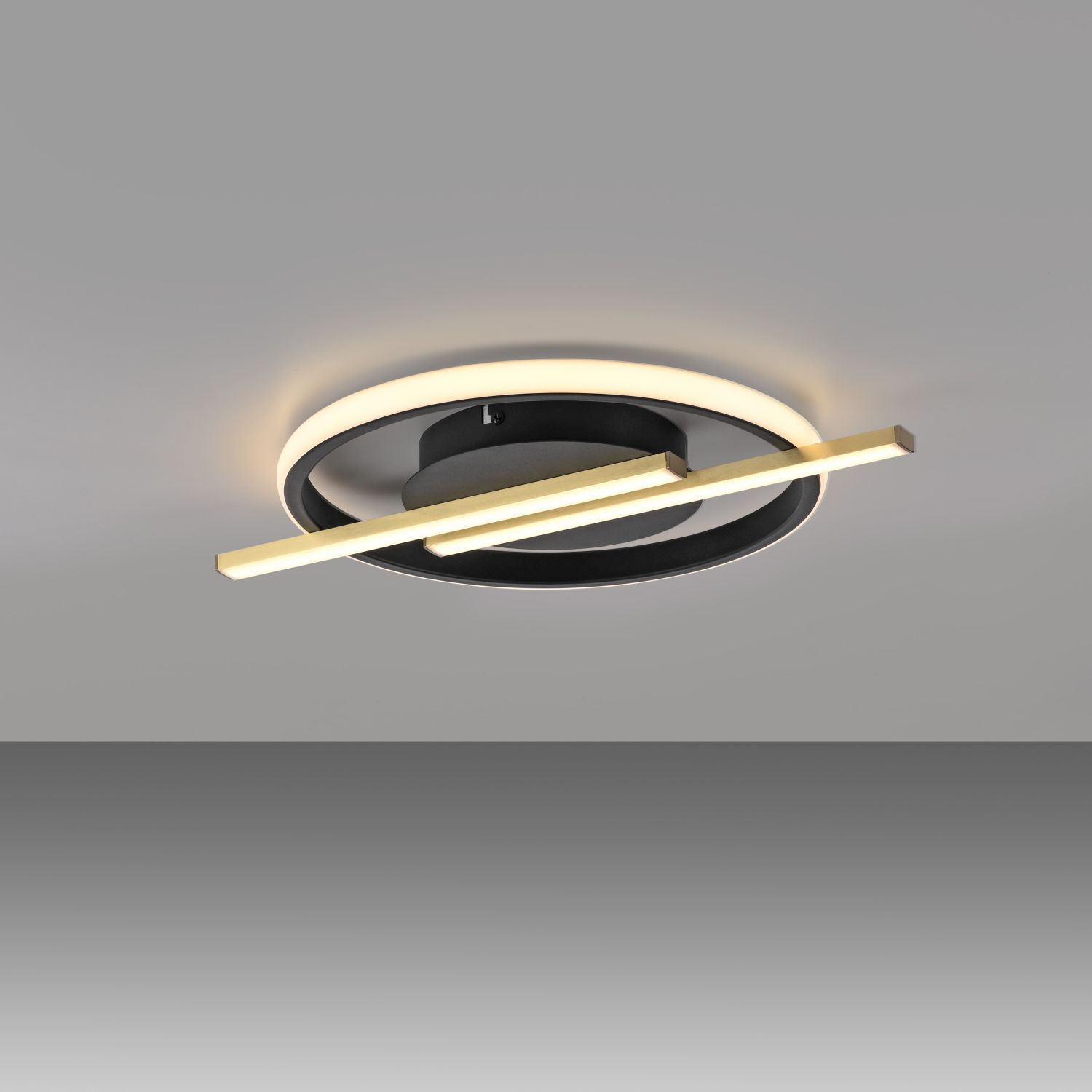 LED Deckenlampe Modern Schwarz Messing 3000 K dimmbar