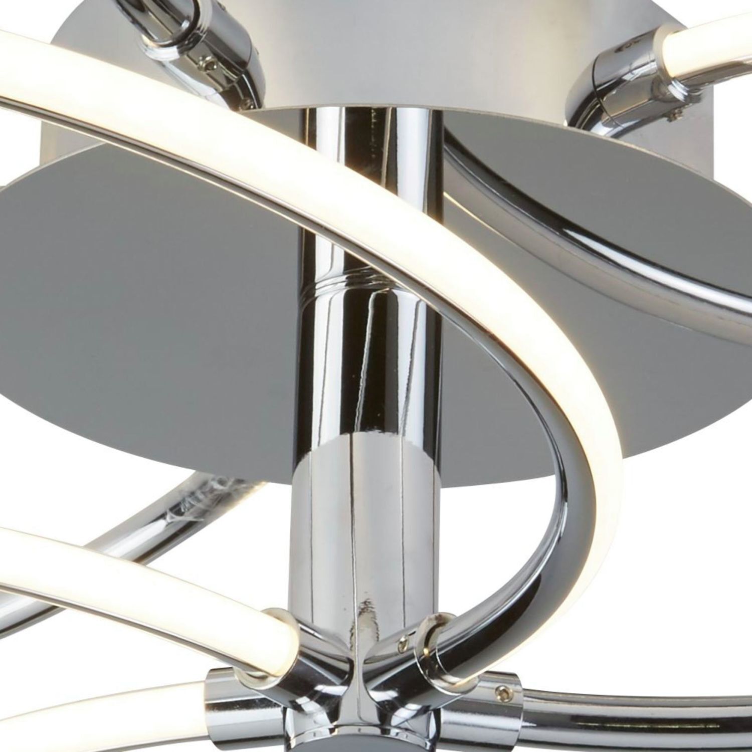 LED Deckenleuchte Wohnzimmer Chrom Weiß 3000 K B: 56 cm