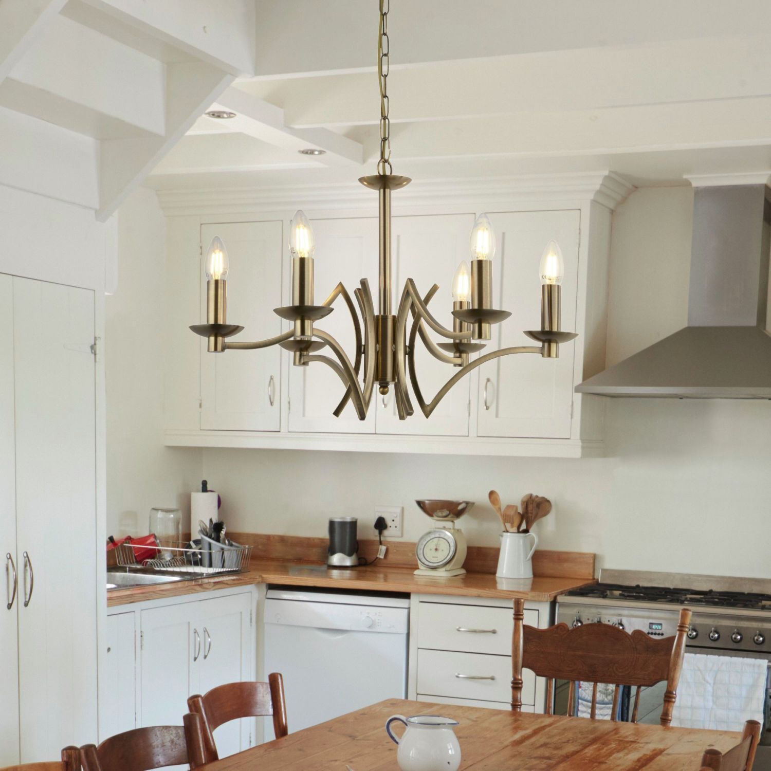 Esszimmer, Esstisch, Innenarchitektur, Kronleuchter, Küche