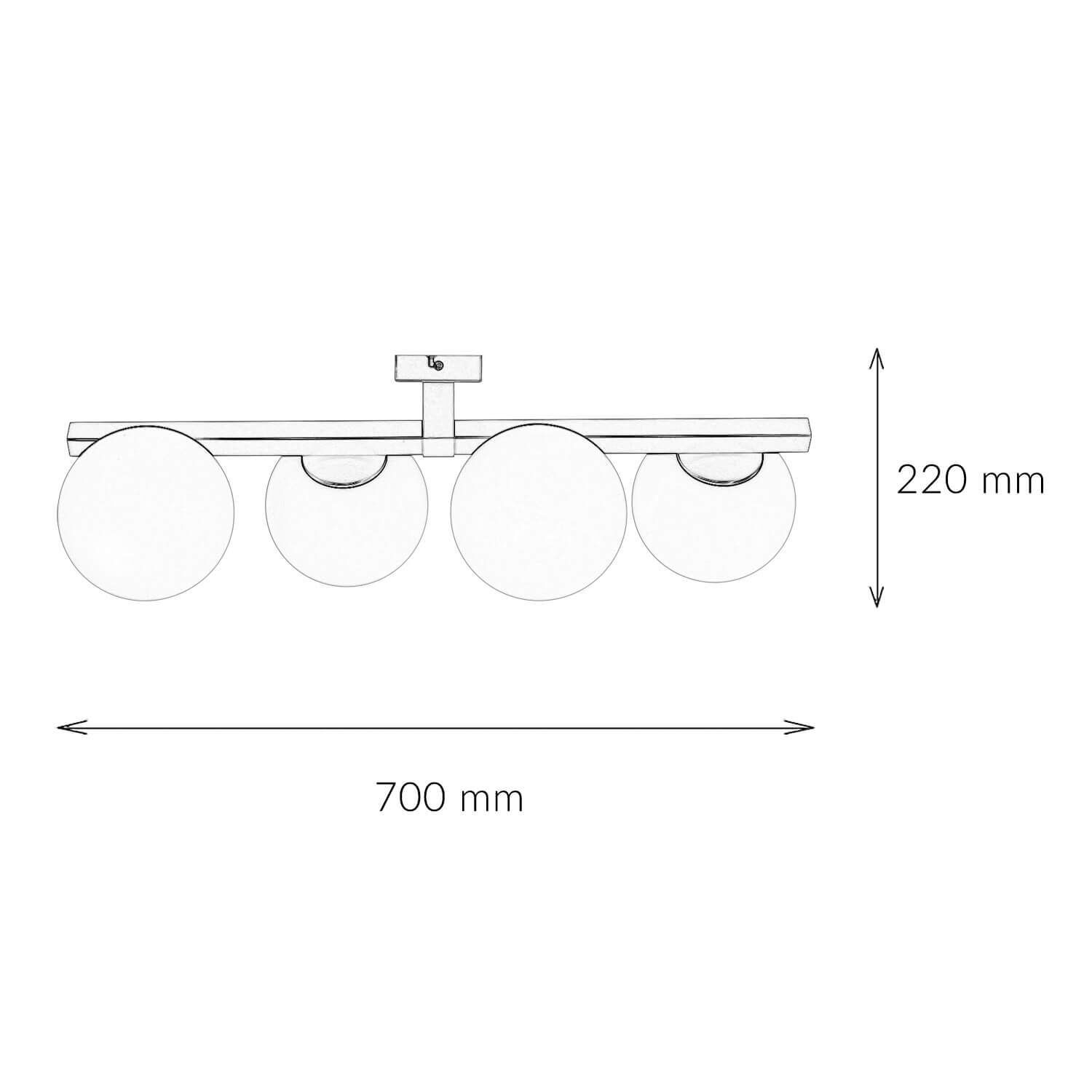 Deckenlampe Glas satiniert L:70 cm in Titanium Gold Diagramm, Handlung