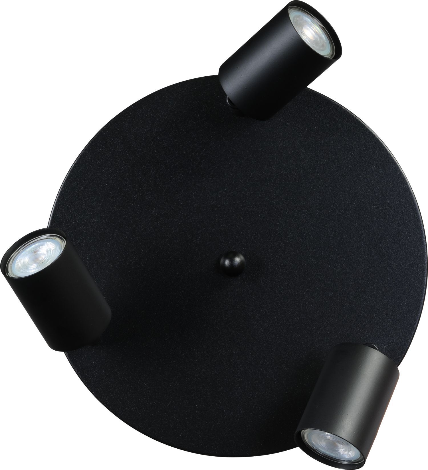Deckenstrahler Schwarz 3-flammig Metall GU10 Ø 35 cm