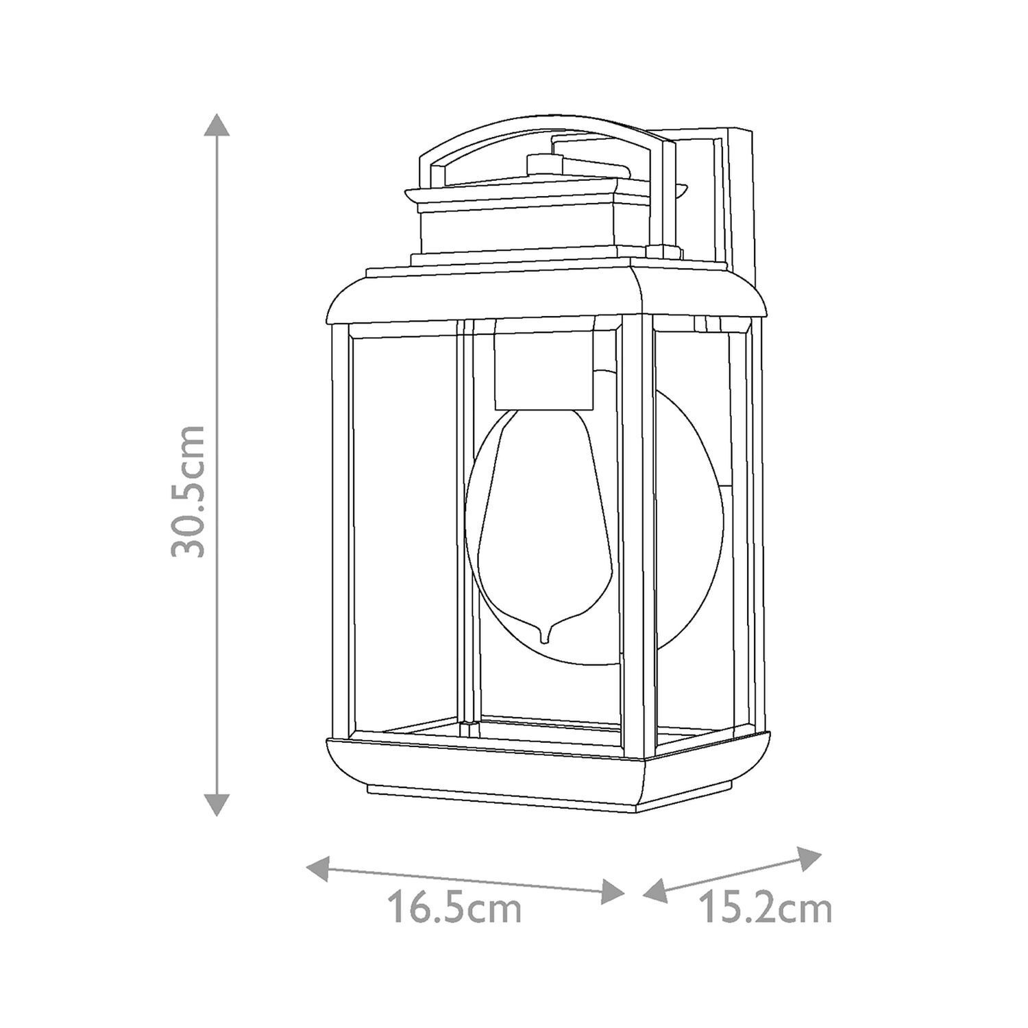 Wandlampe außen Aluminium Glas H: 30,5 cm IP44 E27 Grau