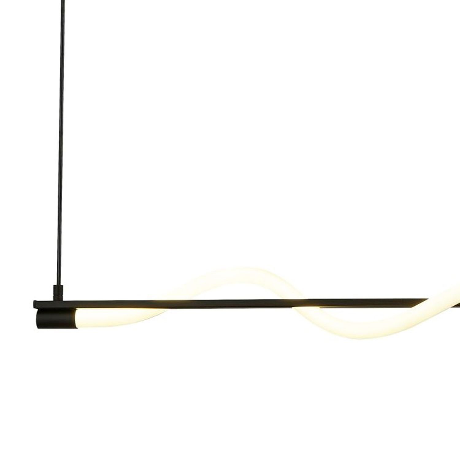 LED Pendelleuchte Schwarz matt Weiß Metall 2700 K B: 1 m