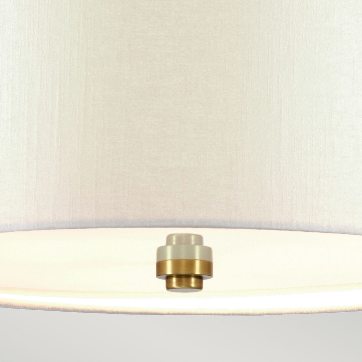 Deckenlampe Stoff groß rund Ø76cm in Creme Messing