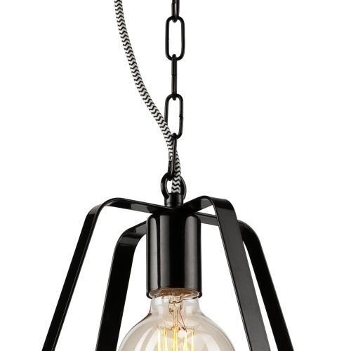 Schwarz Pendelleuchte Metall Design Esstisch