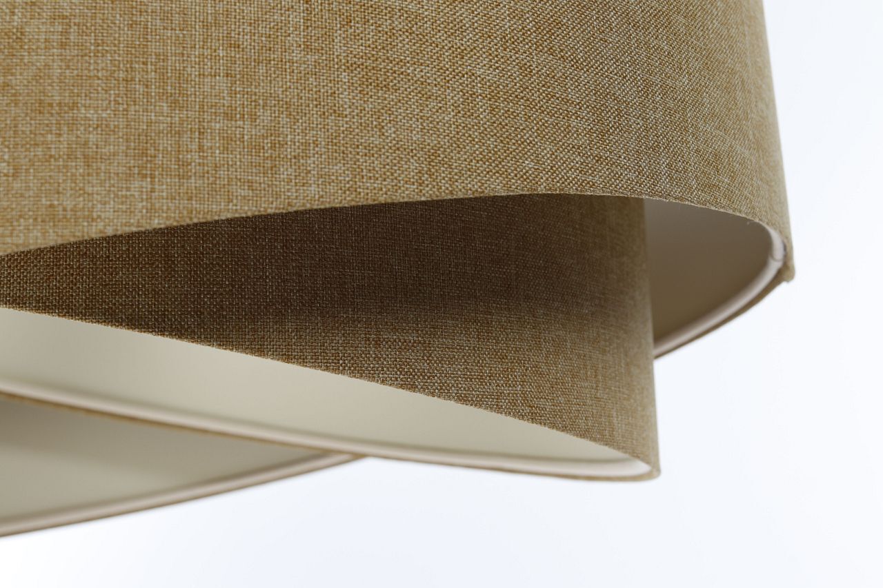 Hängeleuchte Stoff E27 D: 45 cm rund Beige Stoff Modern Lampe, Lampenschirm