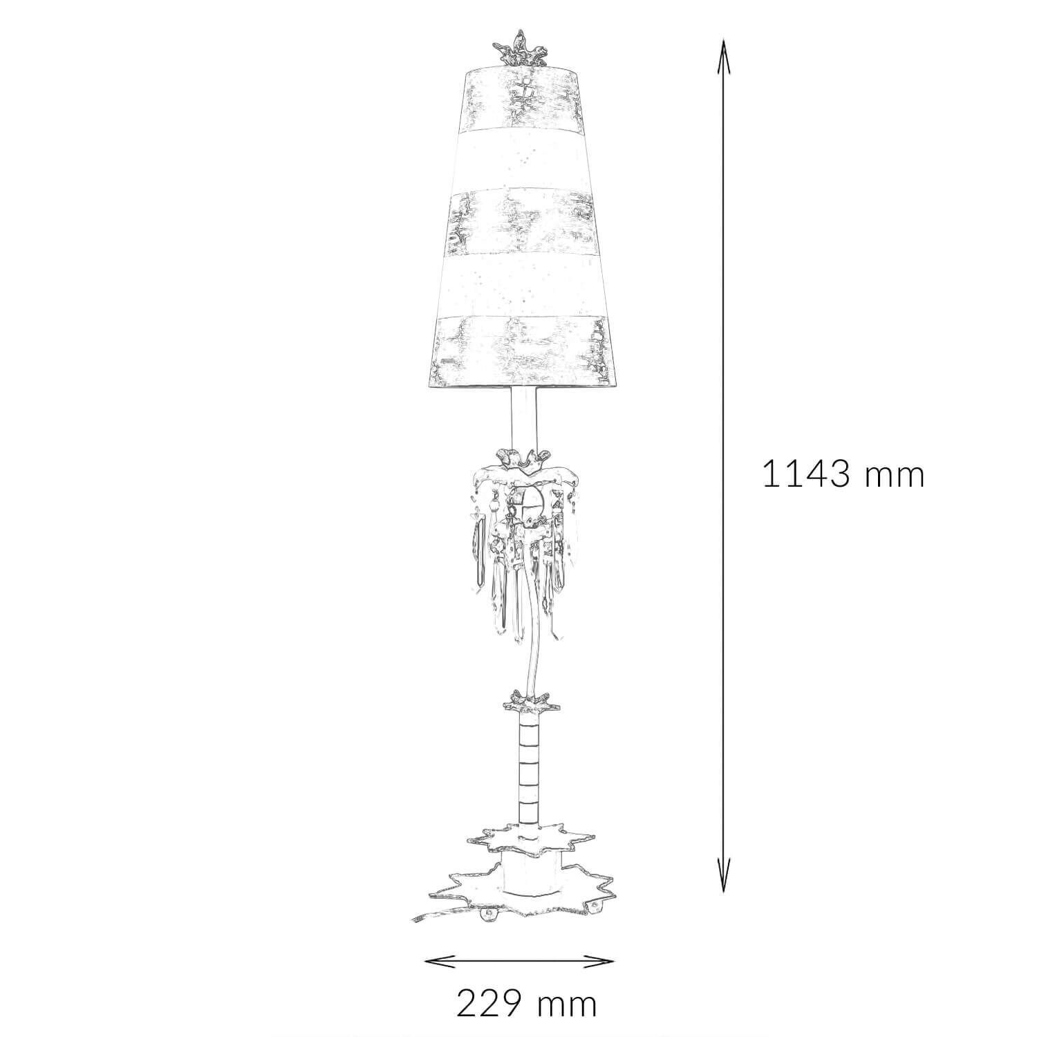 Niedrige Stehleuchte SELVA modernes Design 114cm Lampe, Lampenschirm