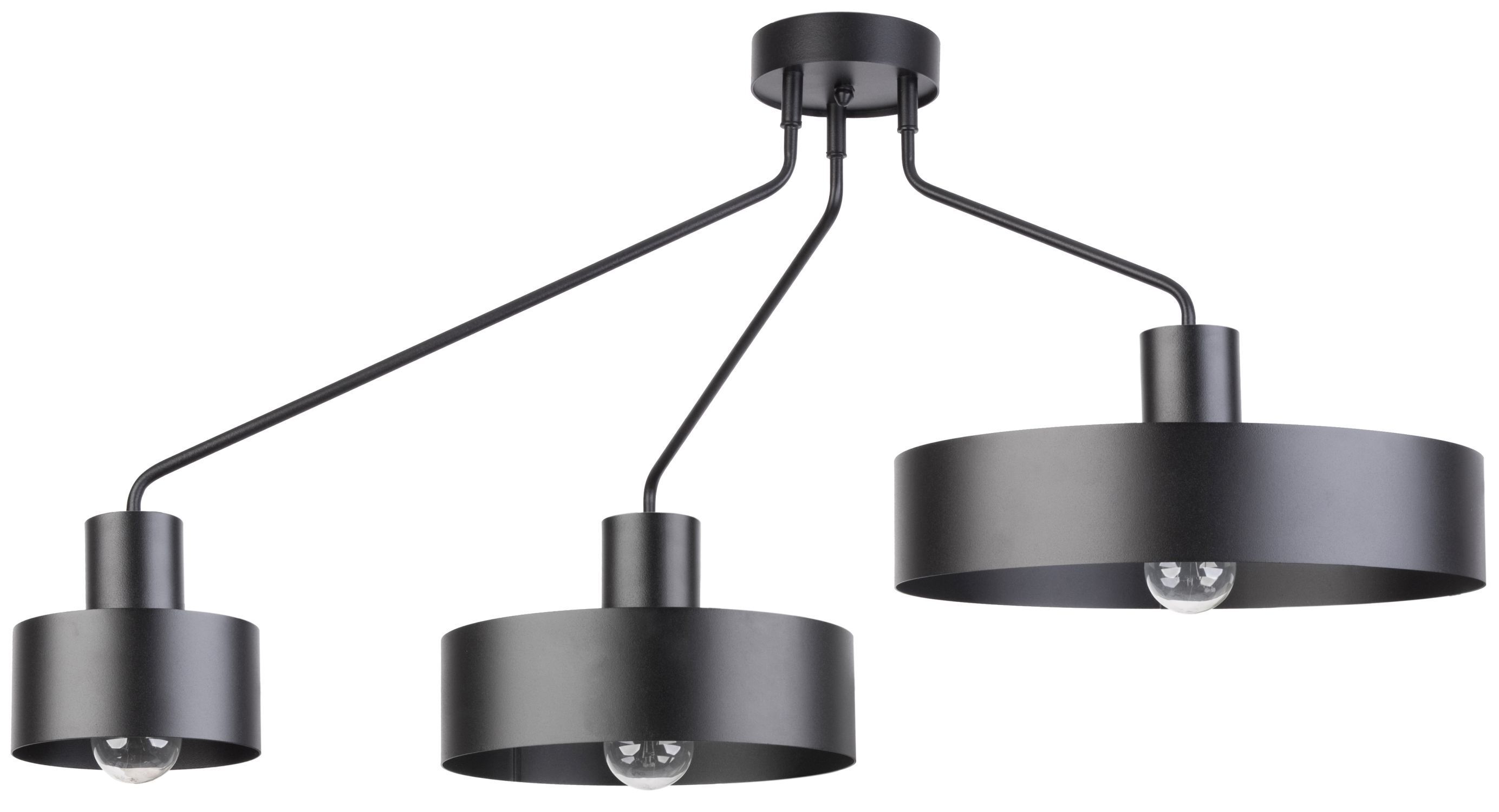 Retro Deckenleuchte Schwarz Metall 3-flammig auffällig