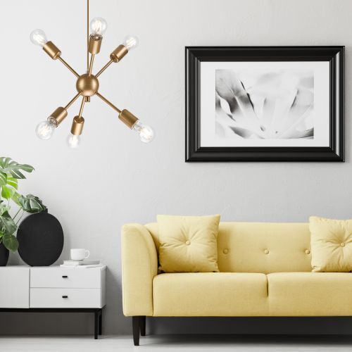 Lampe, Couch, Wohnzimmer, Kronleuchter, Pflanze