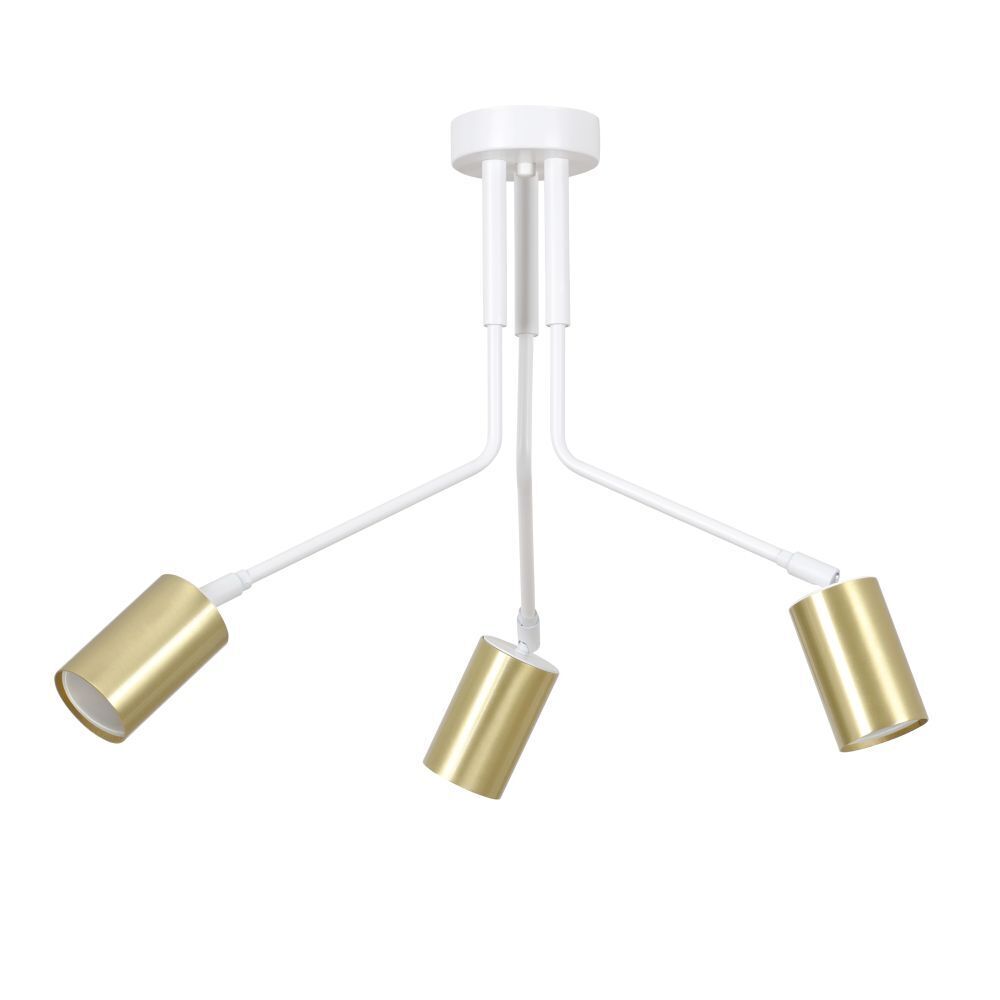 Deckenleuchte Weiß Gold verstellbar 3x GU10