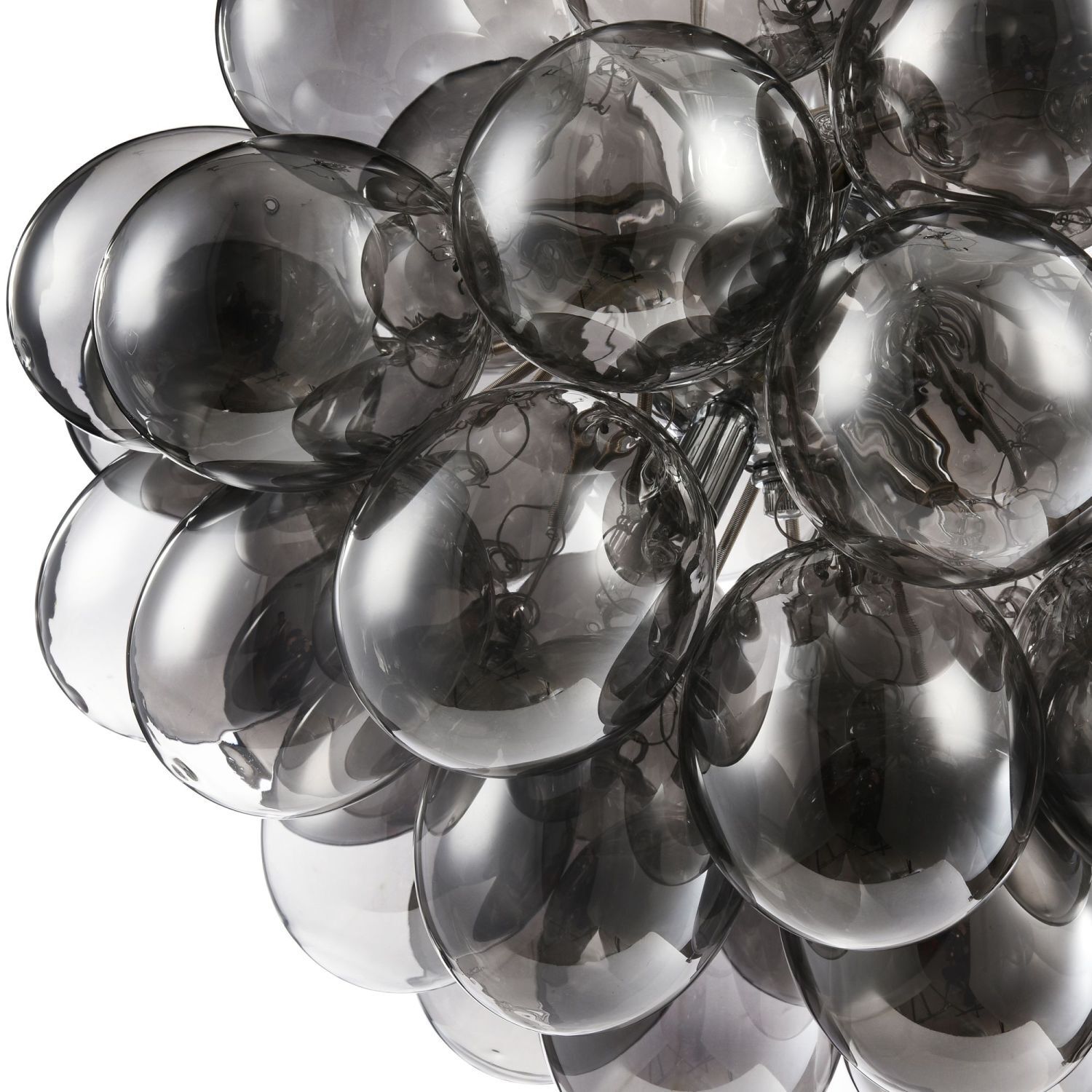 Pendelleuchte Rauchglas Metall G9 50 cm breit Modern