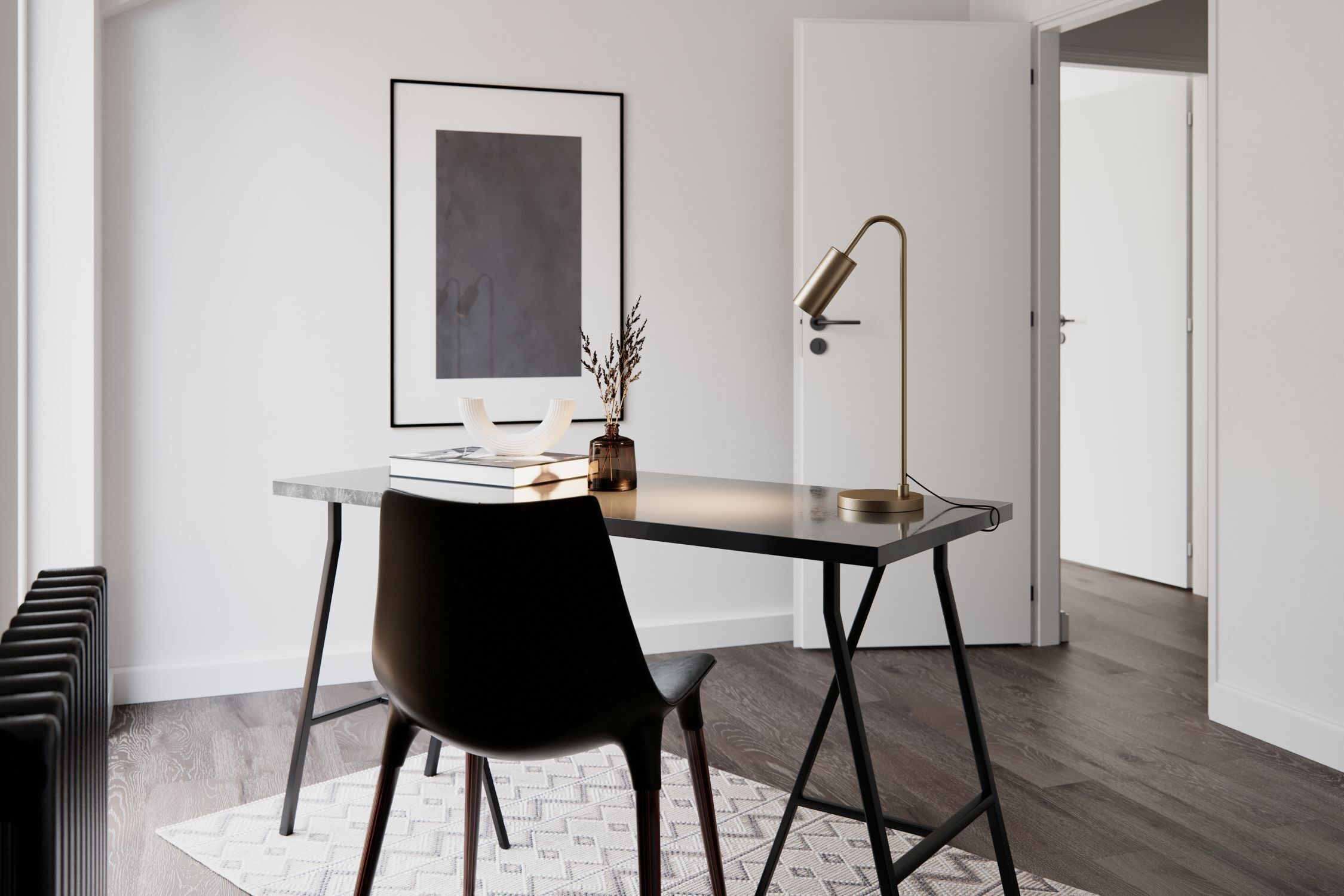 Schreibtischlampe Metall GU10 51 cm hoch in Gold matt Moebel, Tabelle, Innenarchitektur, Lampe, Esstisch