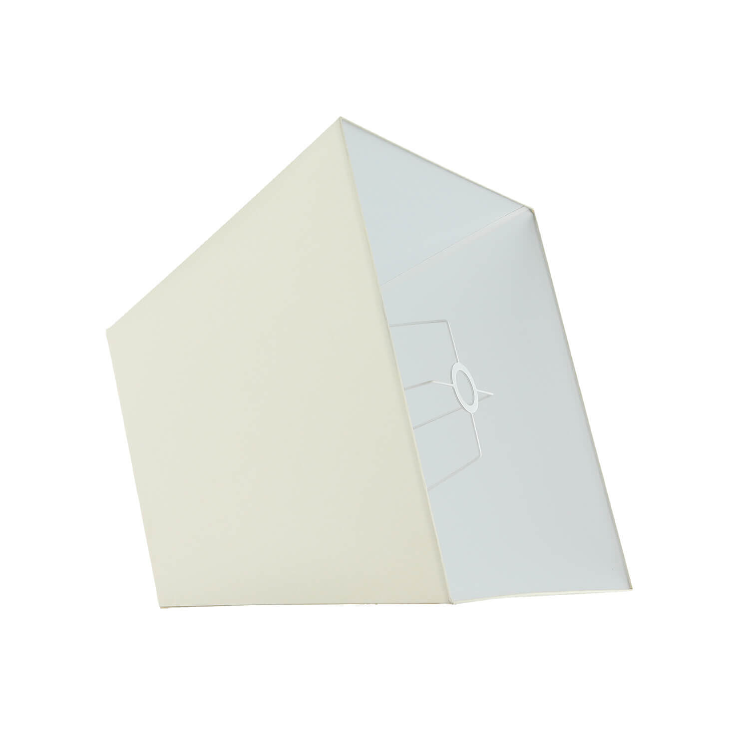 Stoff Lampenschirm eckig Pyramide Beige für Stehlampe