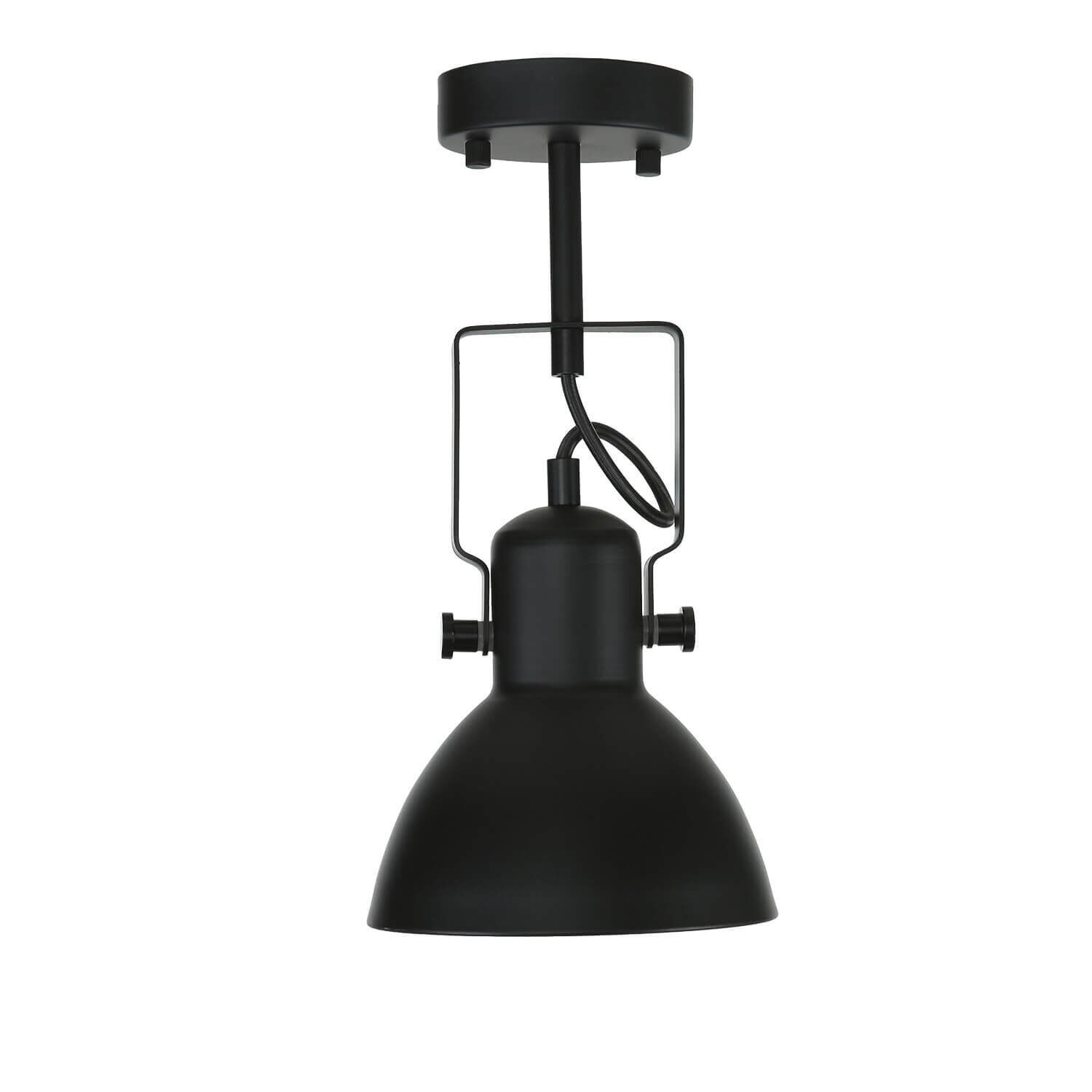 Spot Lampe Schwarz Metall rund Retro DALLAS Beleuchtung, Lampe, Deckenleuchte
