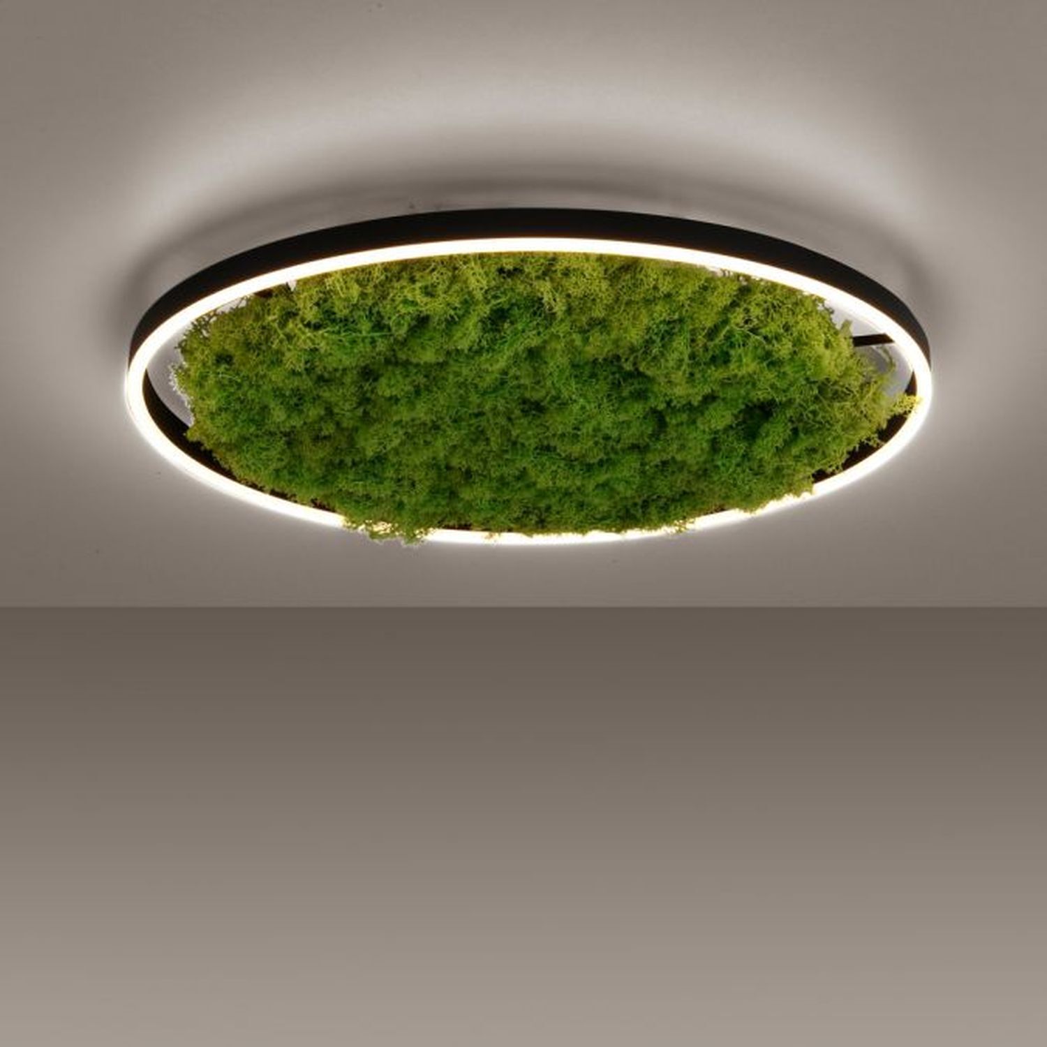 Dimmbare LED Deckenlampe Moos Schwarz 3000 K 28 W