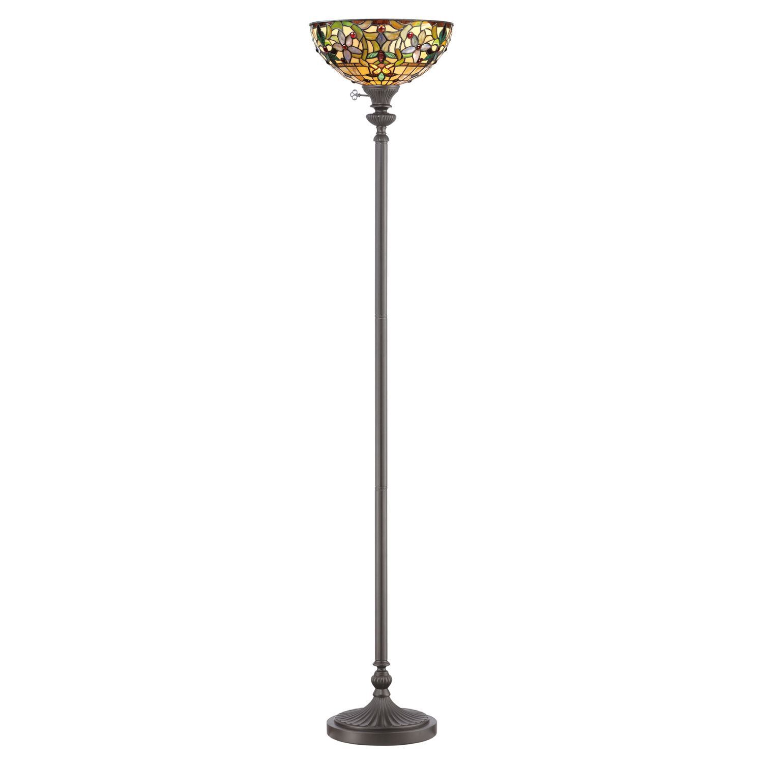 Stehleuchte FARFALLA 6 Bronze 178cm Tiffany Lampe