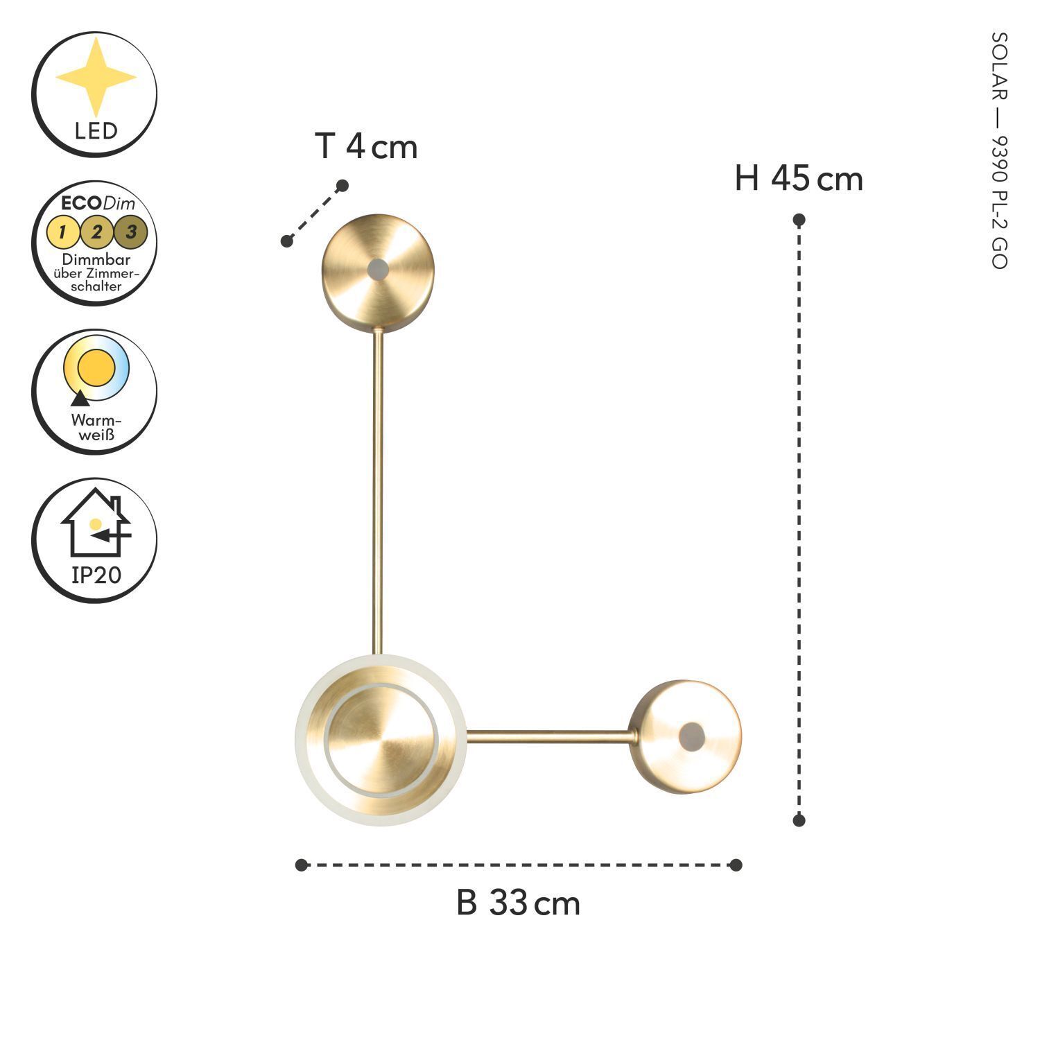 Wandleuchte, Wandlampe, Messing, Brass, LED
