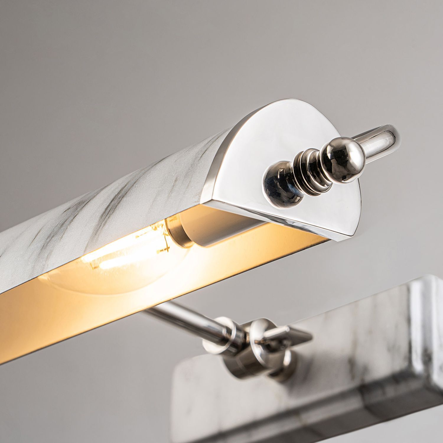 Bilderleuchte Metall verstellbar B: 44,5 cm Marmor Optik