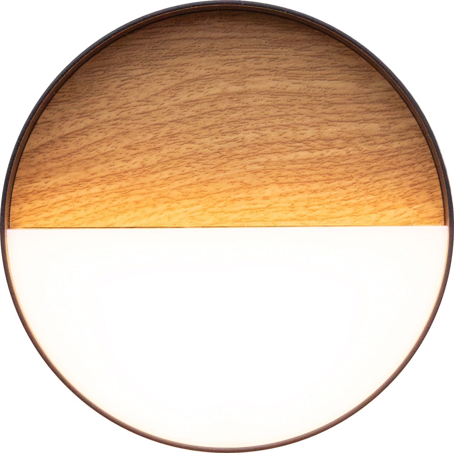 Runde LED Wandlampe dimmbar Natur IP44 Ø15 cm mit Akku