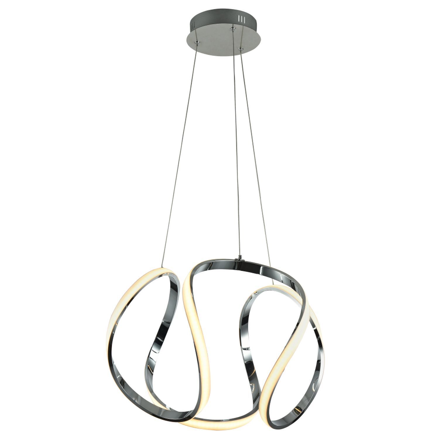 LED Hängelampe Metall B: 52 cm Chrom 3000 K 2835 lm Leuchter, Lampe