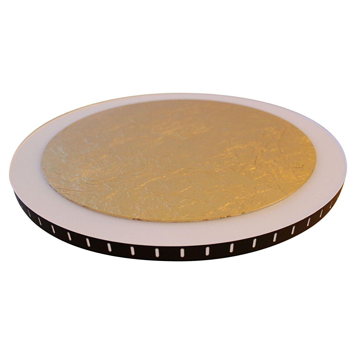 LED Deckenlampe Gold Ø30 cm 3500 K 3 Stufen dimmbar gold, golden disc, folienbeschichtung, metallisch, photonenring