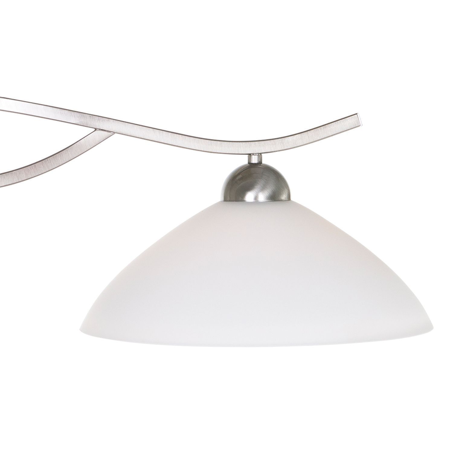 Wohnliche Deckenlampe Metall Glas in Stahl Weiß 82 cm