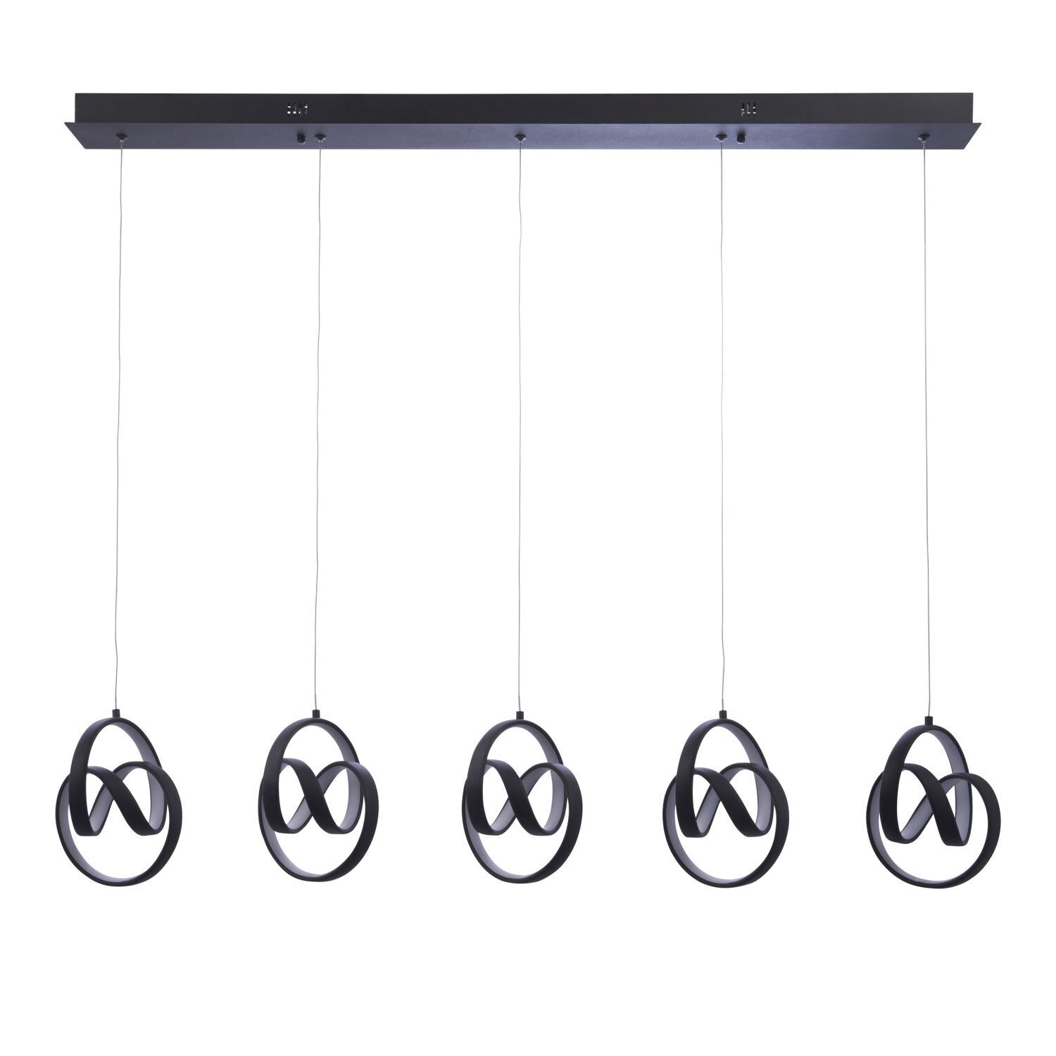 LED Hängeleuchte Schwarz Metall 116,5 cm lang Modern Design