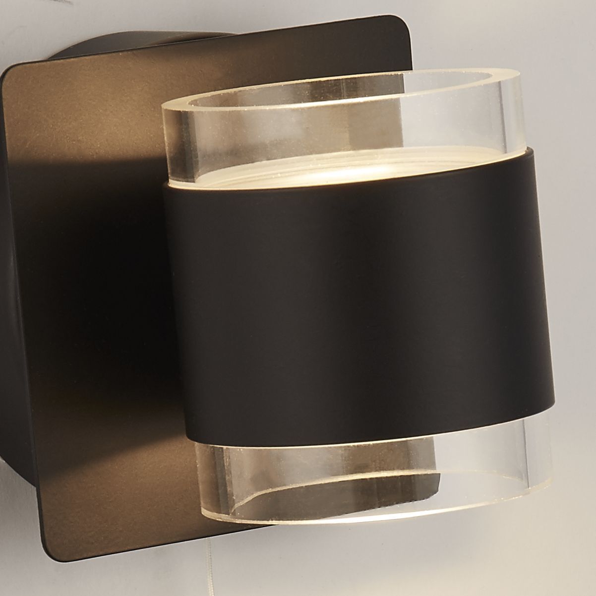 LED Wandlampe Bad Up Down Schalter IP44 Schwarz Klar 3000 K