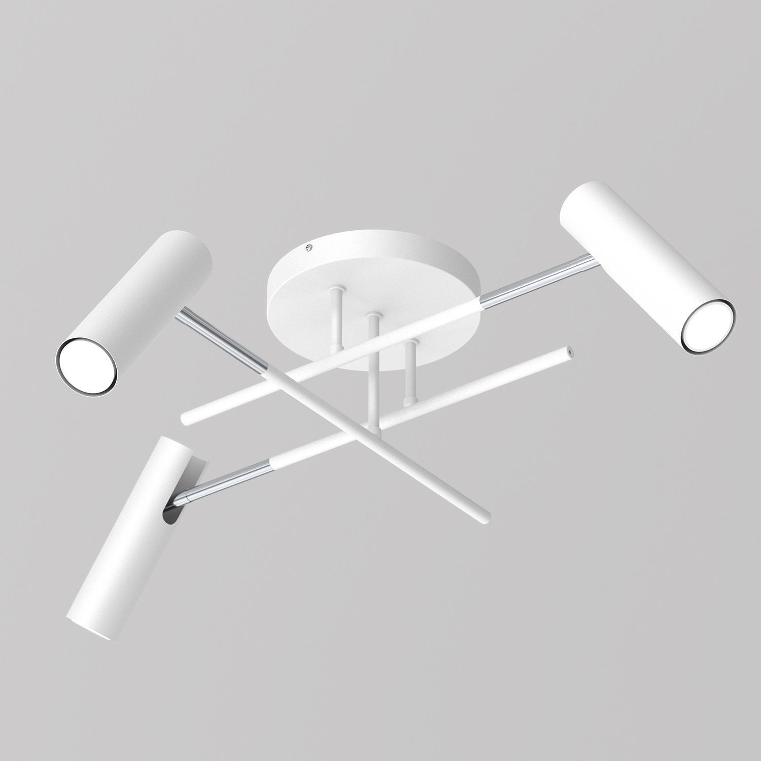 Deckenspot flexibel Weiß Grau Chrom Metall GU10 B:89 cm