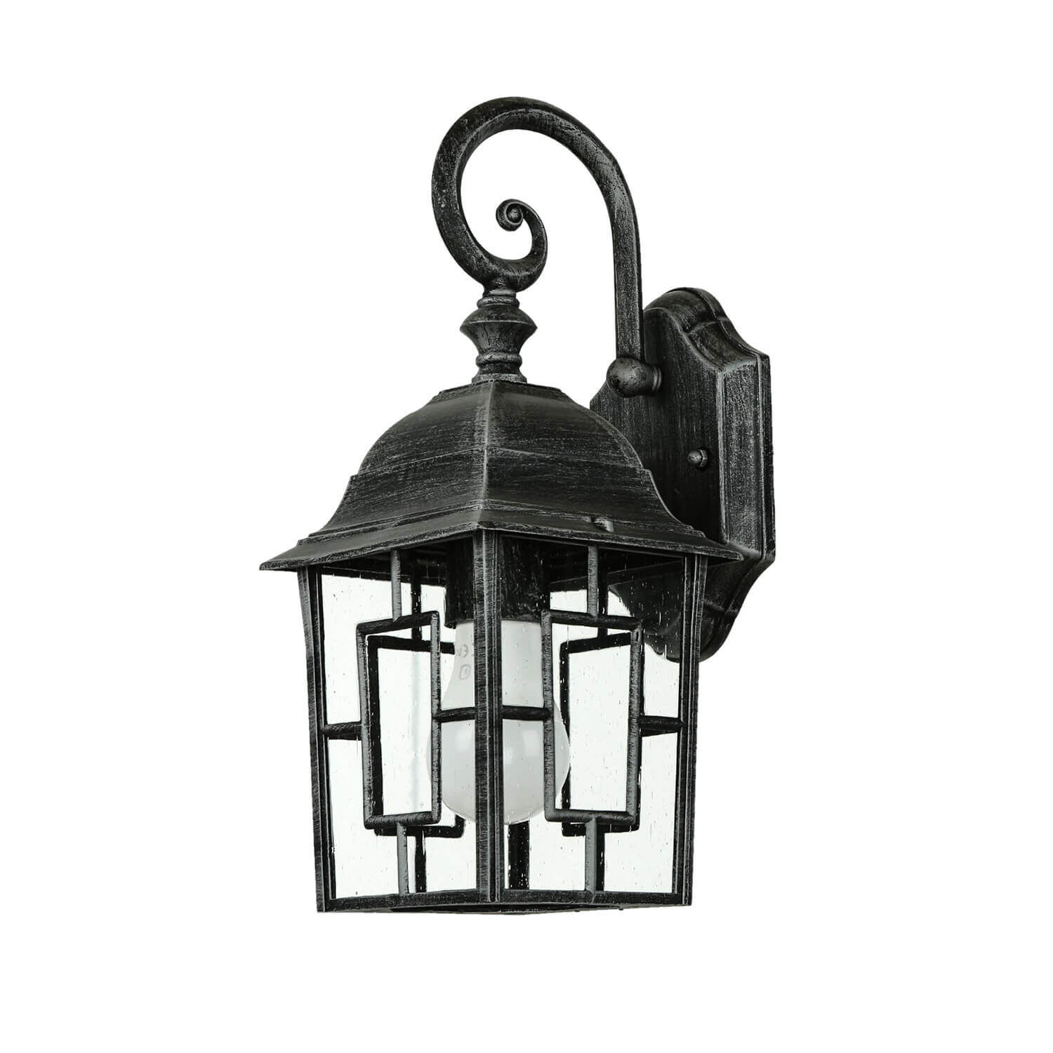 Außen Wandleuchte E27 FRIESEN rustikal Silber Antik Lampe, Leuchte, Laterne