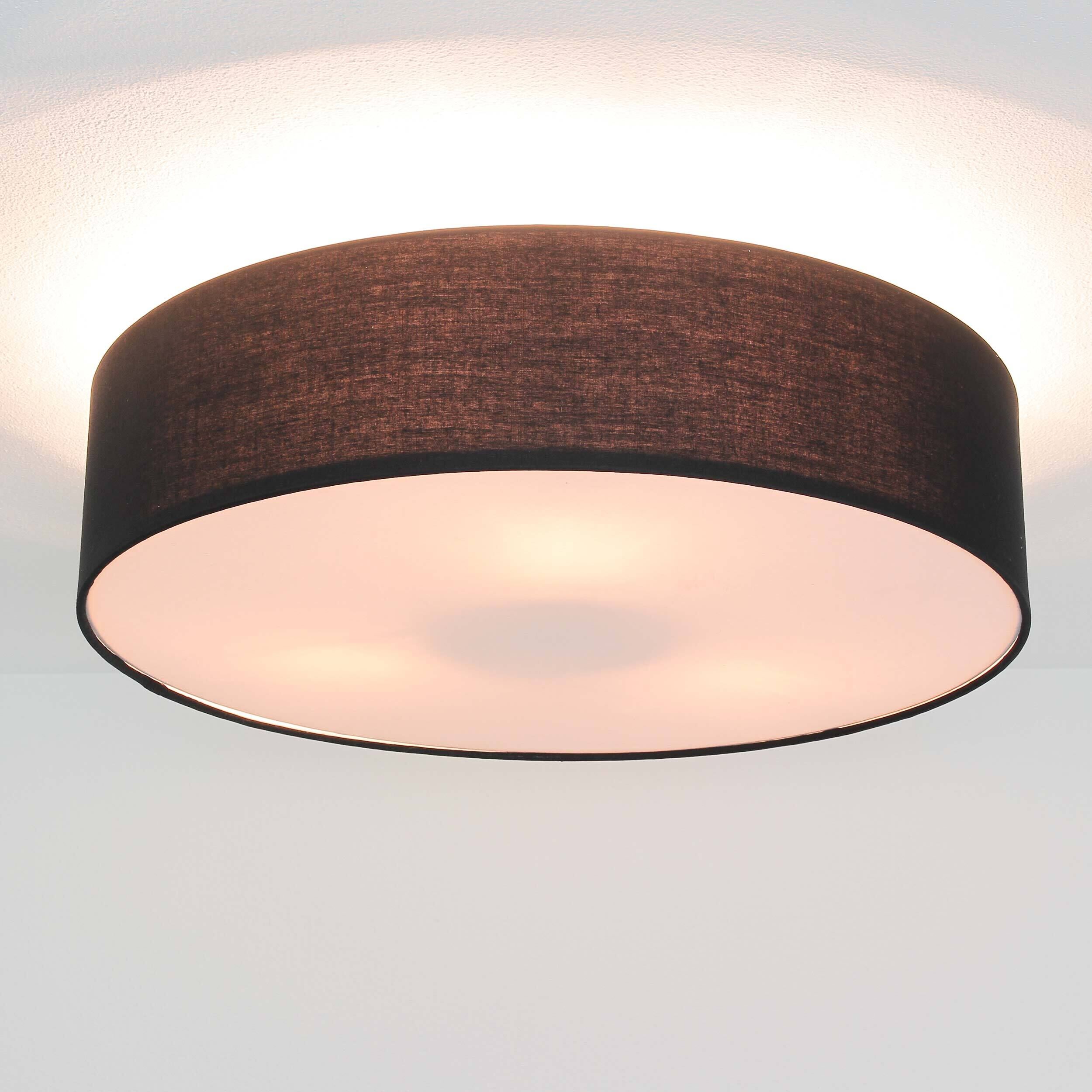 Stilvolle Deckenleuchte mit schwarzem Stoff ∅50cm
