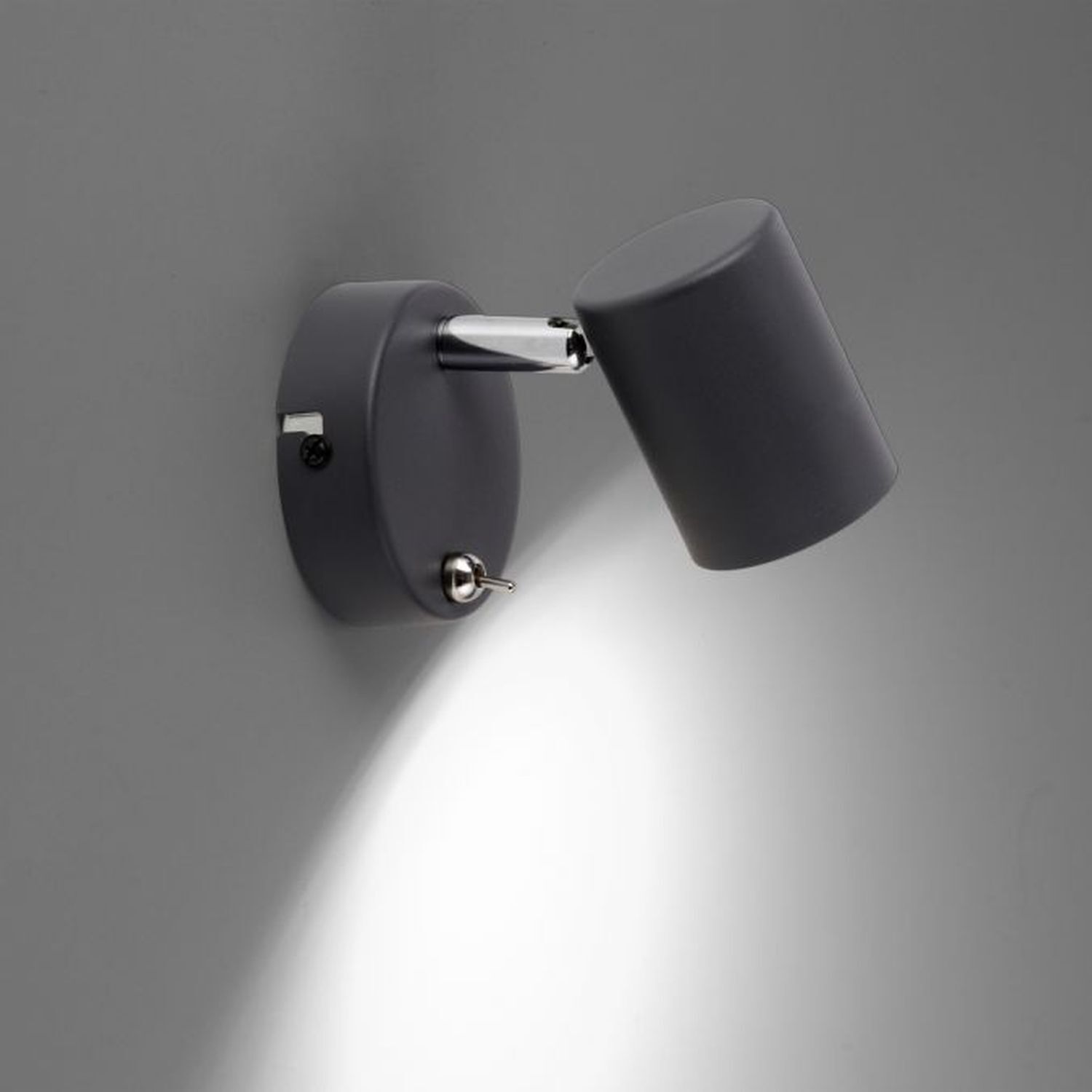 Beweglicher Wandstrahler Schwarz Schalter GU10 T:12 cm Beleuchtung, Lampe