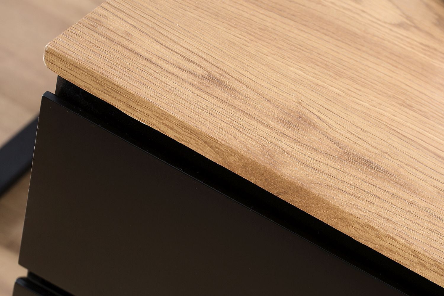 Schubladenwagen MDF 46x11 cm in Schwarz Matt Natur
