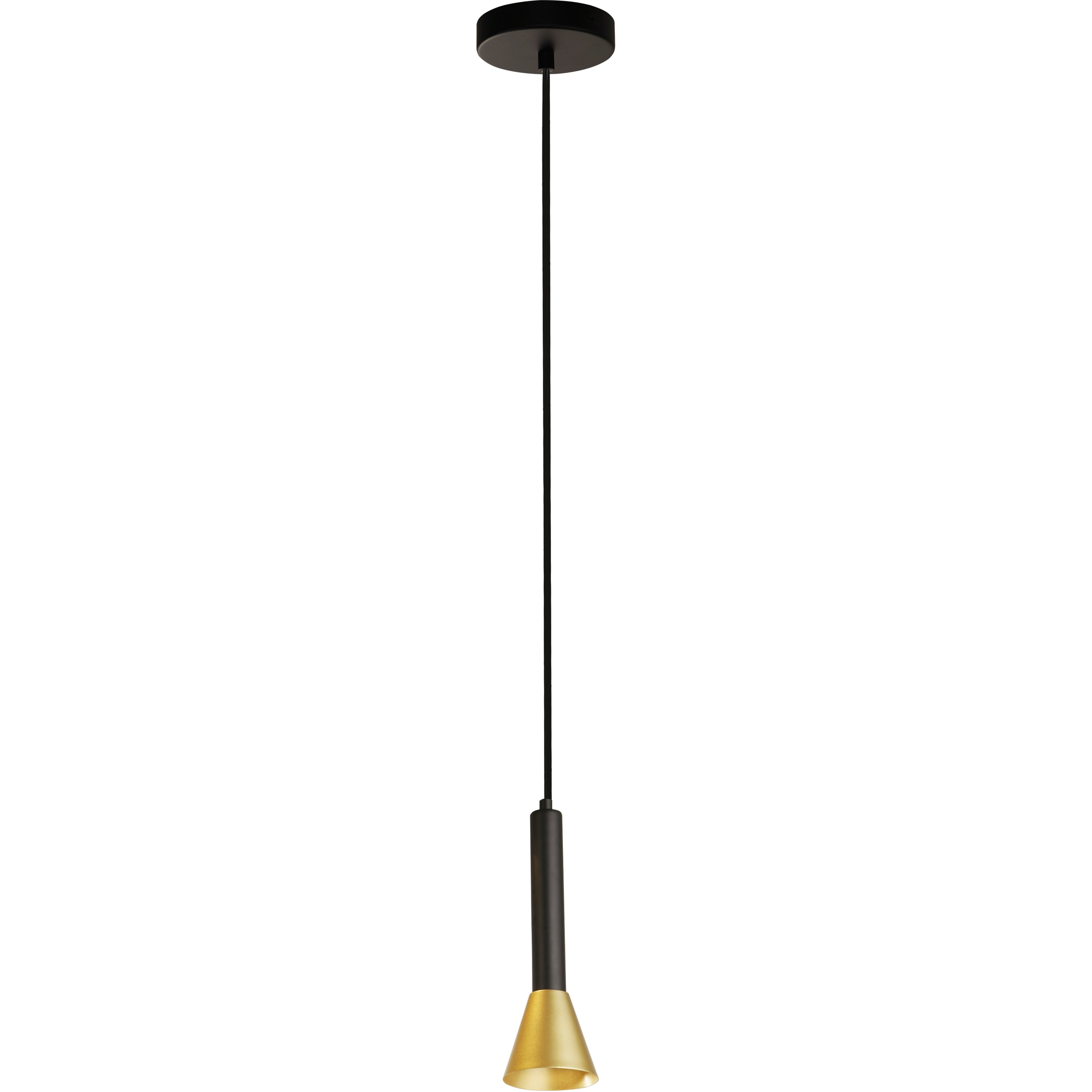 Hängelampe Schwarz Gold GU10 D: 9 cm Metall Retro