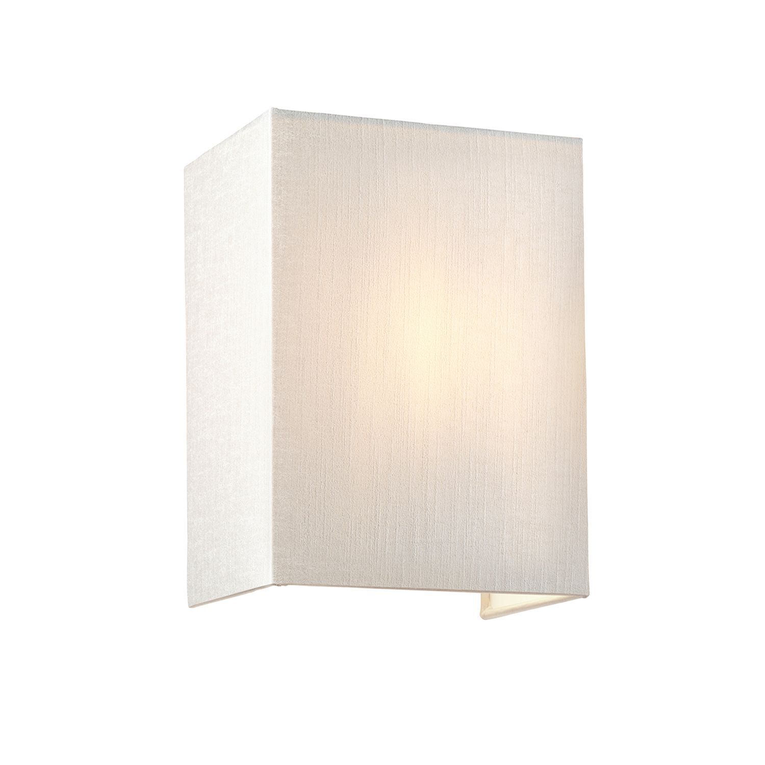 Wandlampe eckig Stoff Up Down E27 Creme Chrom