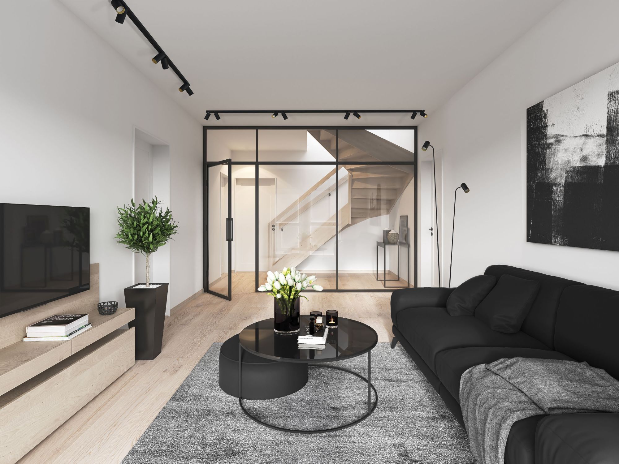 Deckenspot groß 400 cm lang 8-flammig in Schwarz Gold GU10