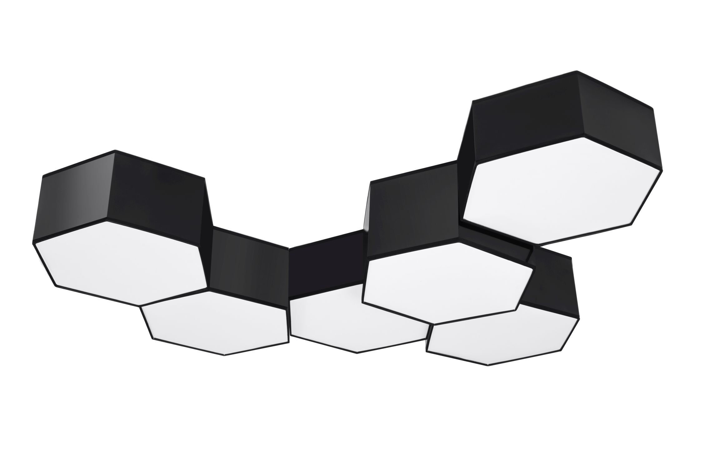 Schwarze Deckenleuchte blendarm 30,5 cm lang für 2x E27