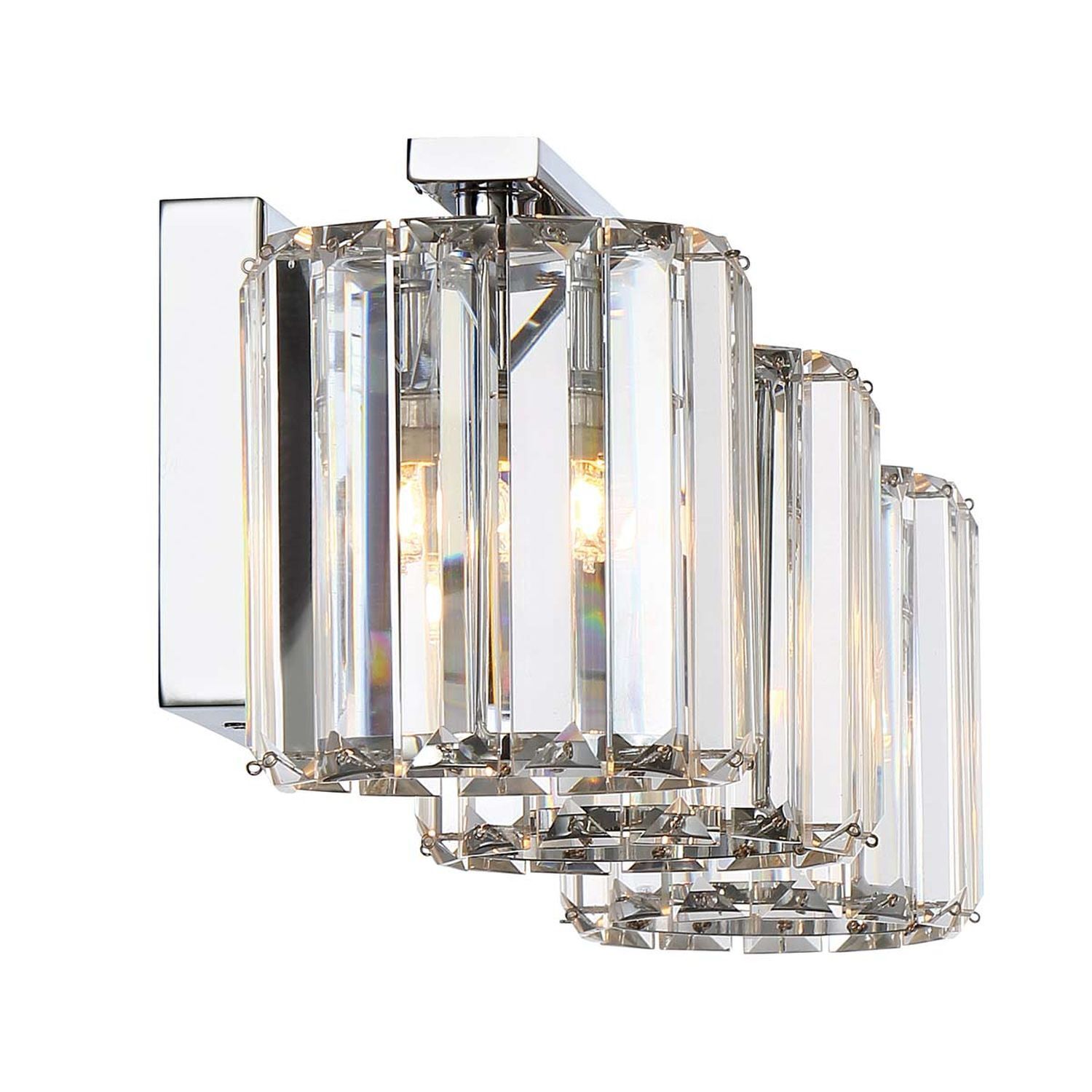Wandlampe Badezimmer mit 3x LED G9 Kristall IP44 Chrom