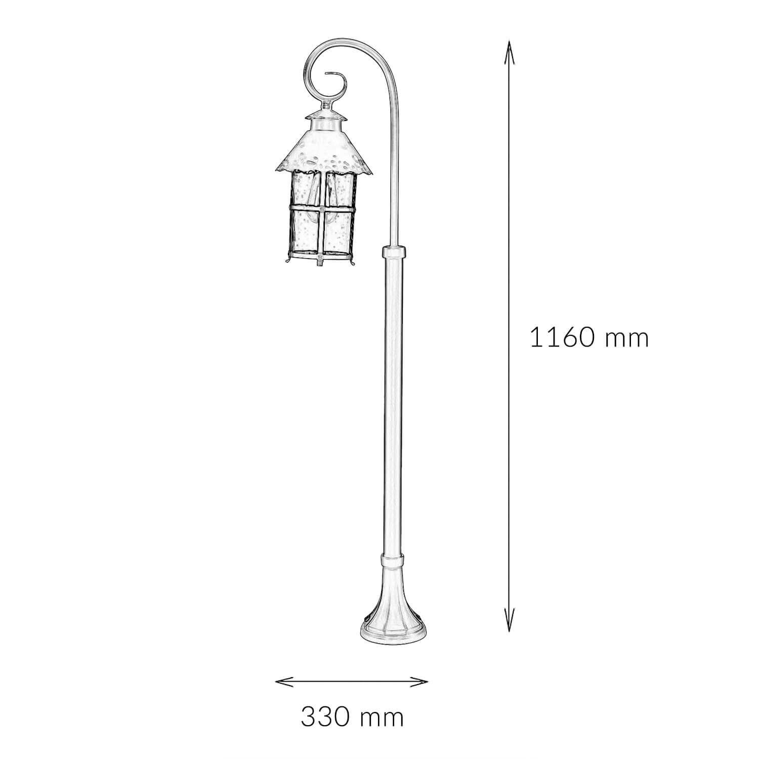 Rustikale Außenlampe Schwarz 116cm regenfest E27