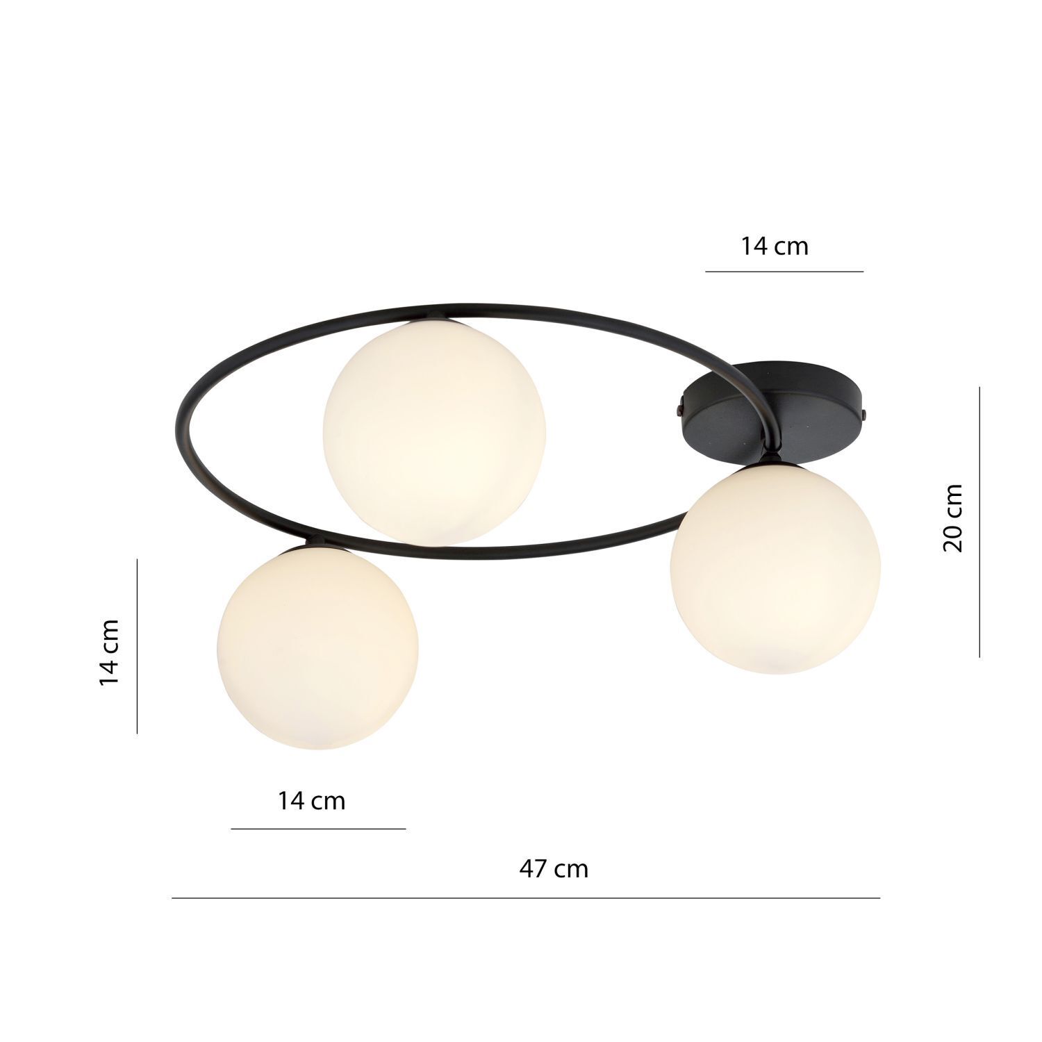 Deckenlampe Schwarz Weiß H: 20 cm Ø 47 cm LIBORIO