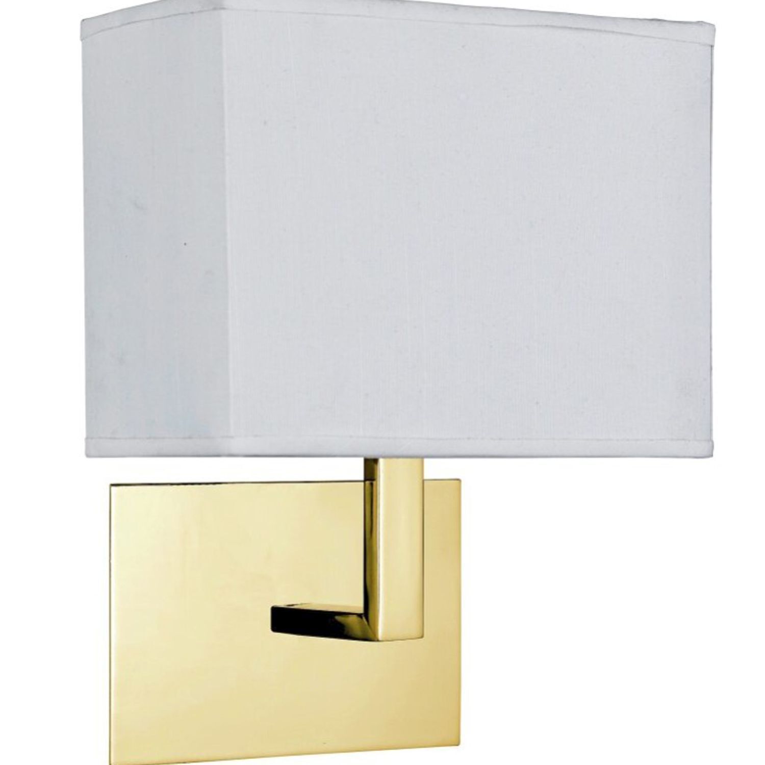 Wandleuchte Stoff Metall blendarm H:26 cm mit Schalter Wandleuchte, Wandlampe, Goldfarben, Stoffschirm, rechteckige Form