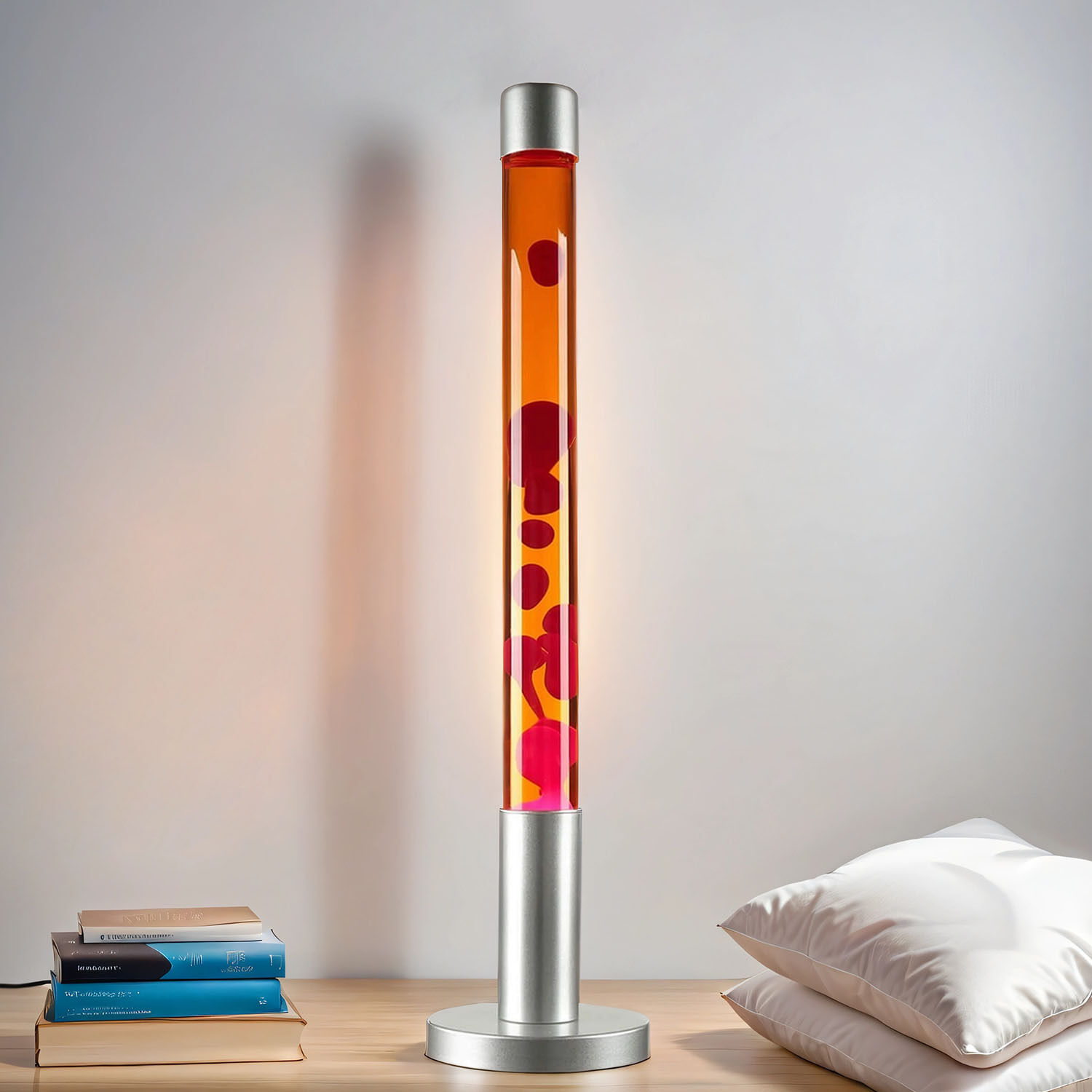Große Lavalampe ALAN 76cm Rot Orange Retro Design Lampe