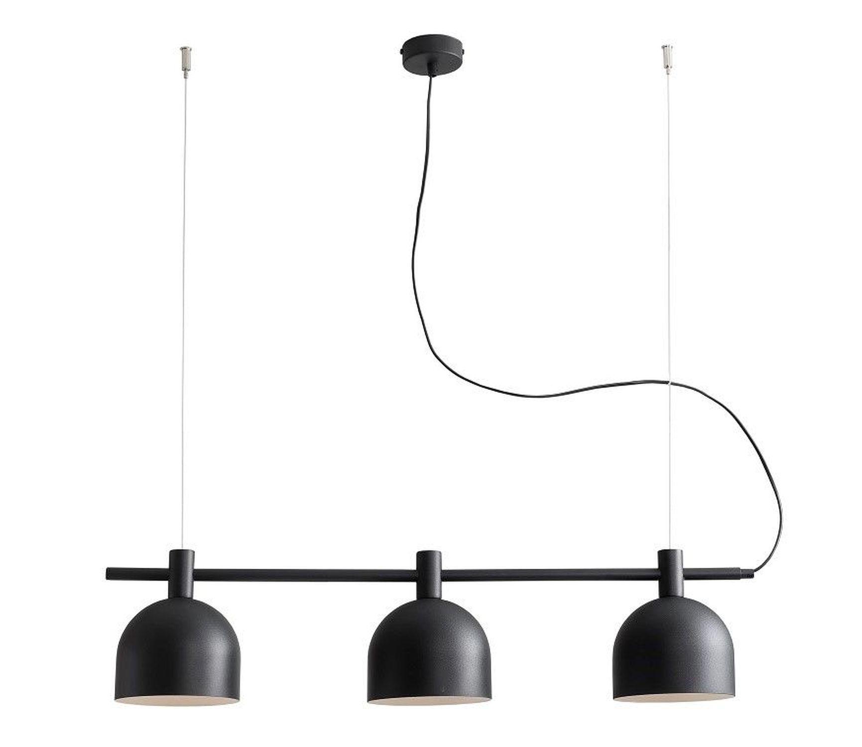 Hängelampe E27 Schwarz Metall 83 cm lang 3-flammig